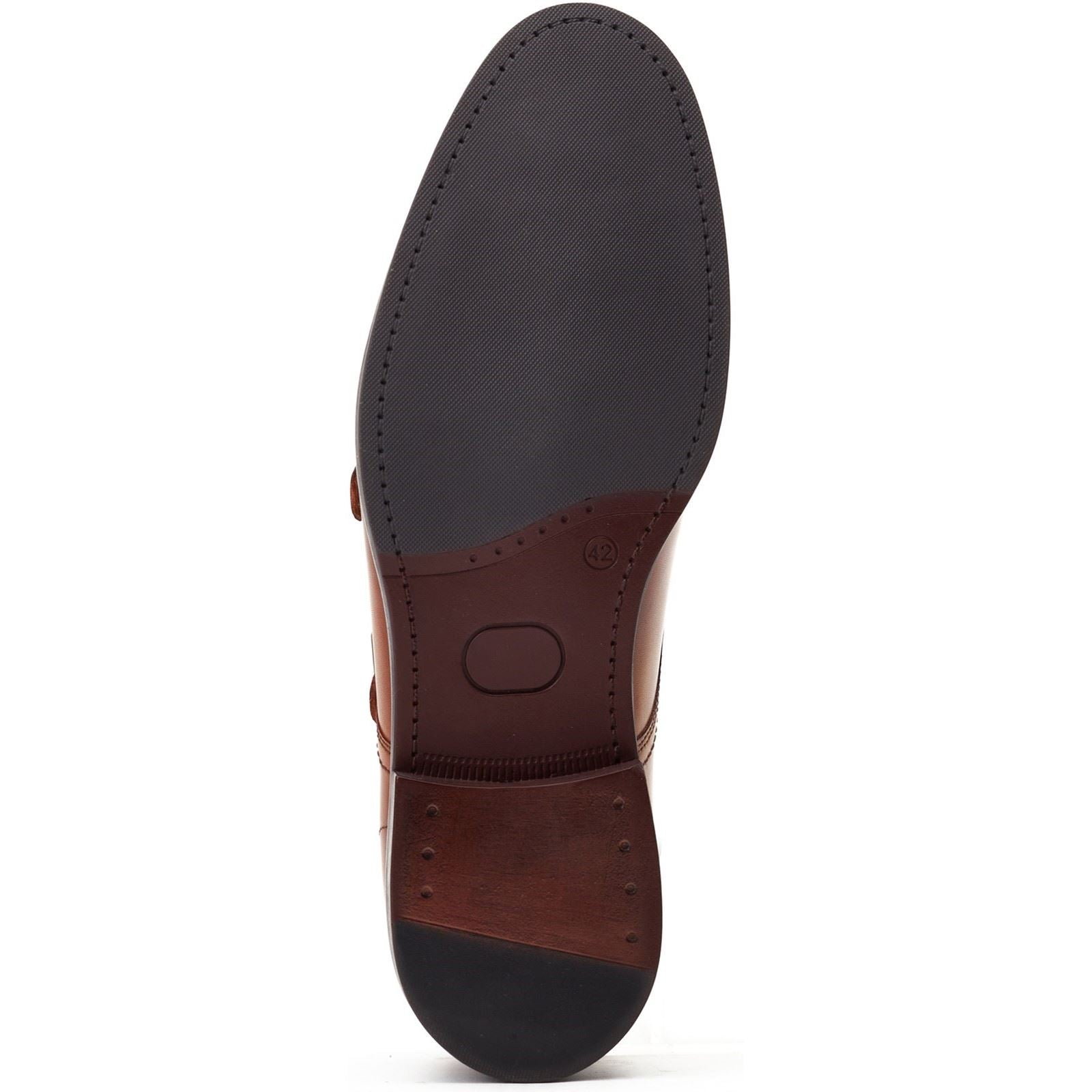 Base London Diablo Leder Herren Verbrannte Tan Doppel Monk Schuhe
