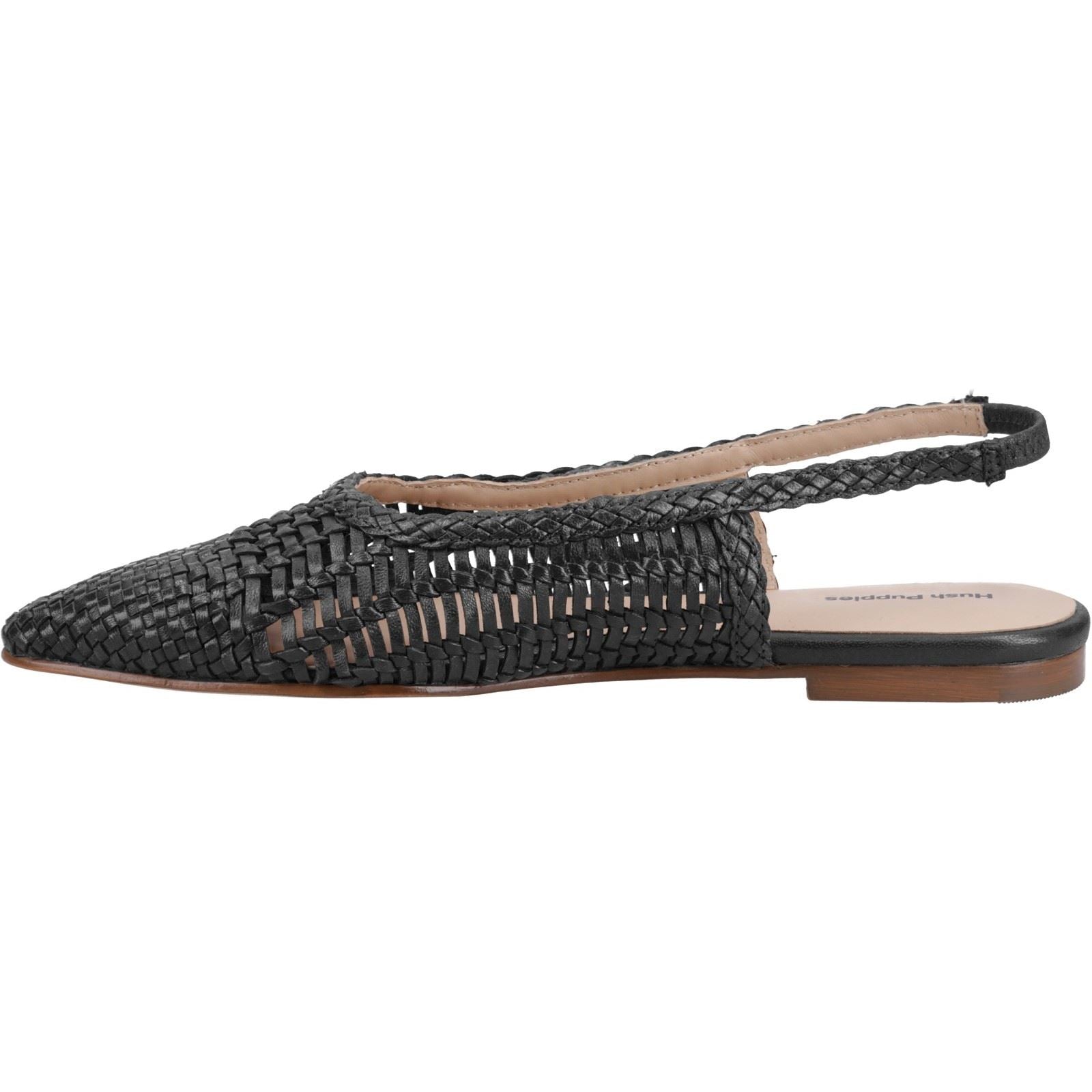 Hush Puppies Dalia Woven Damen Ballerinas Aus Schwarzem Leder