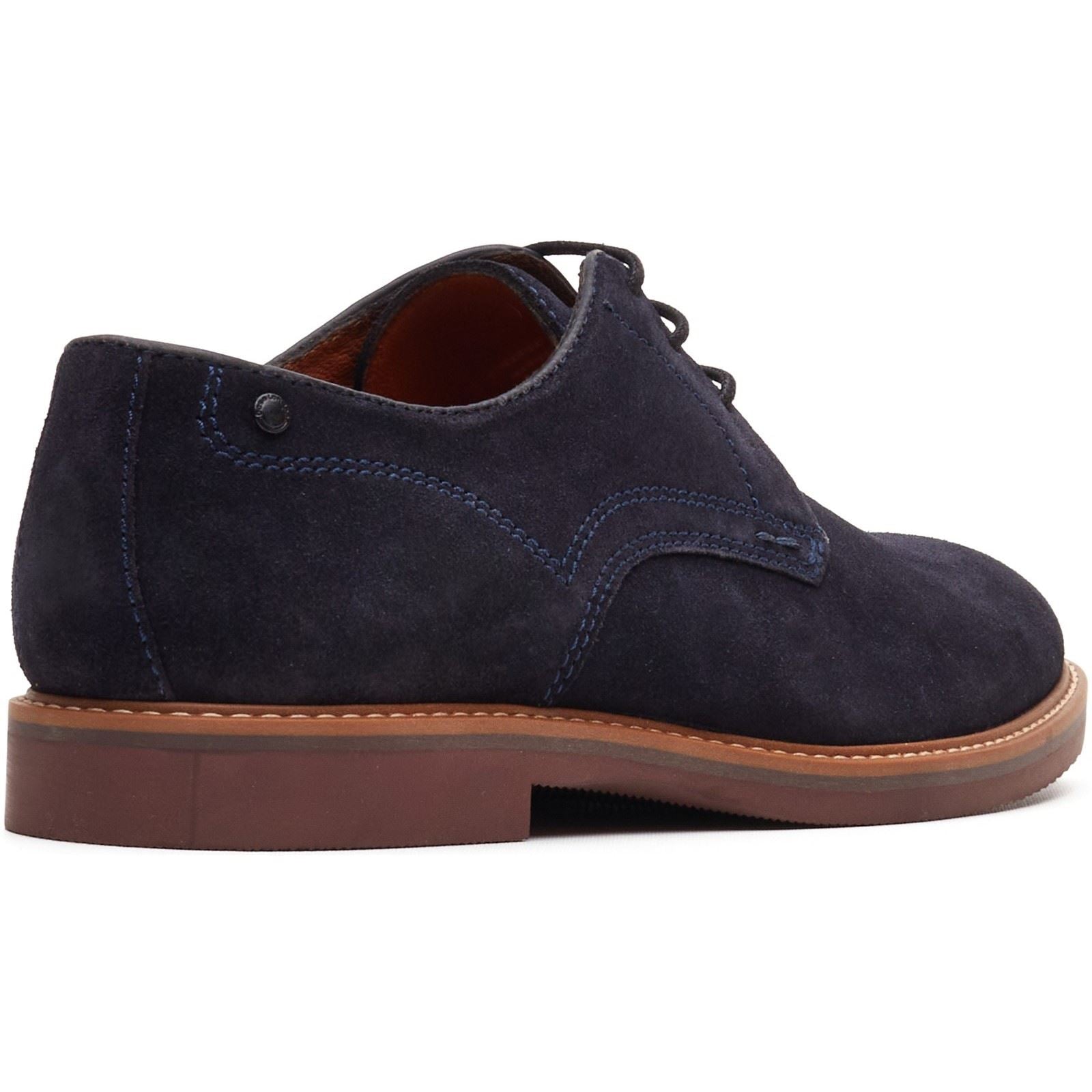 Base London Strand Lace Up Leder Herren Marineblaue Schnürschuhe