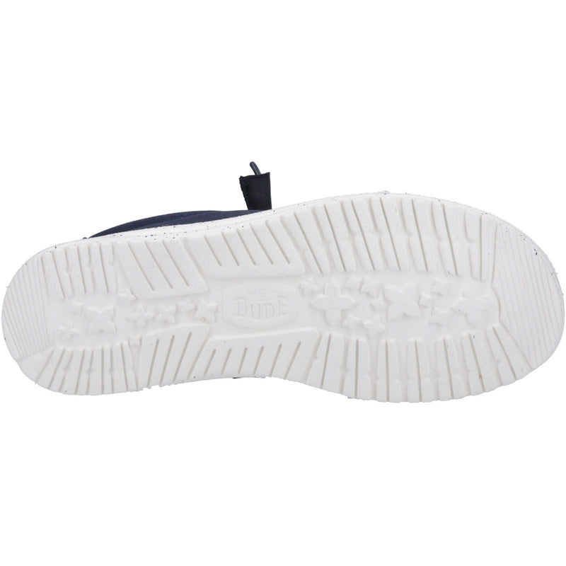 HEYDUDE Wally Canvas 100% Baumwolle Herren Dunkleblaue Bootsschuhe
