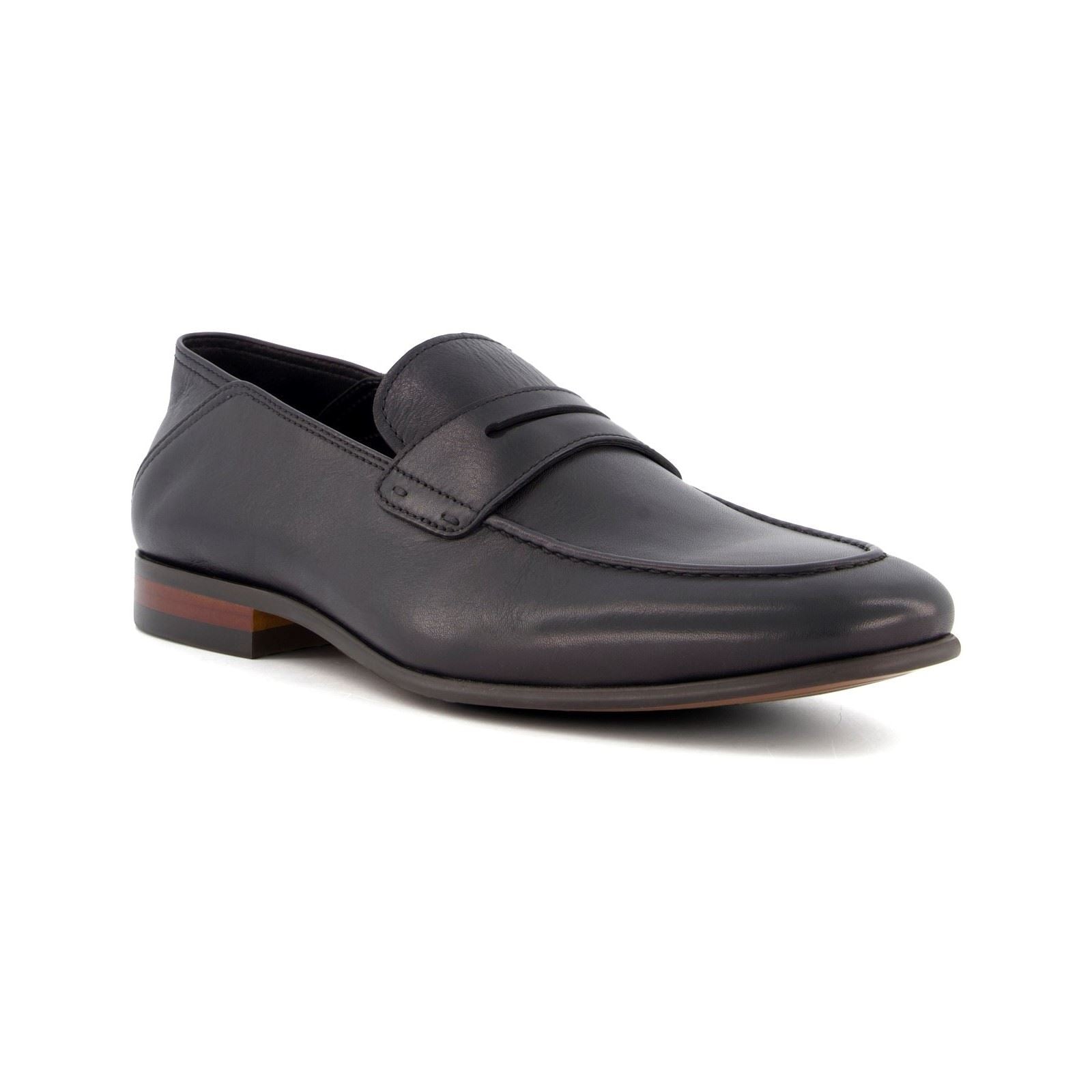 Dune Sync Leder Herren Schwarze Mokassins