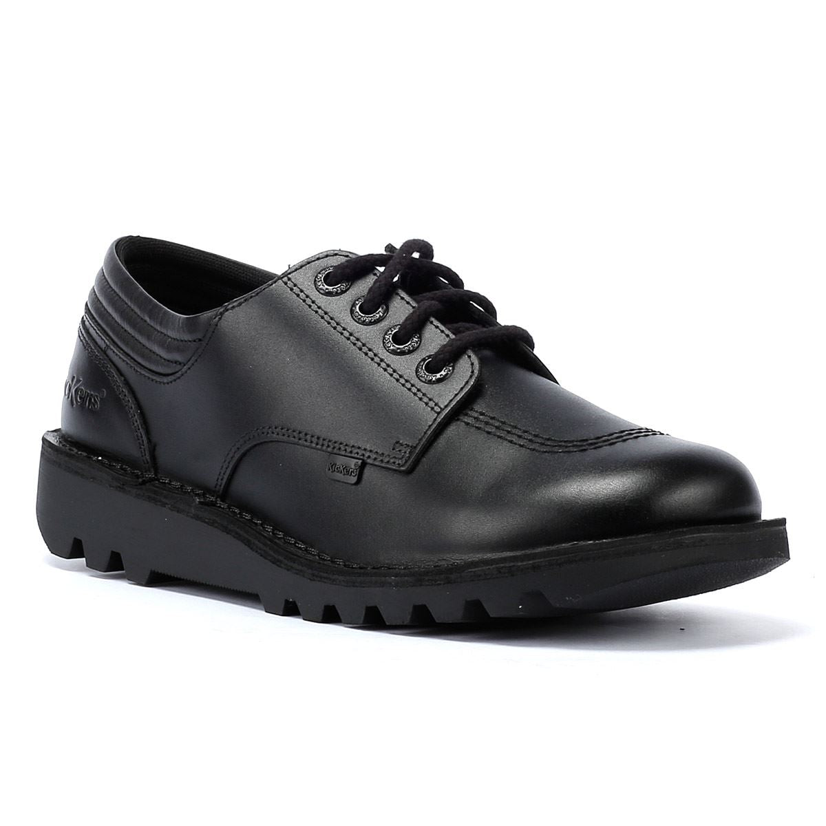 Kickers Kick Lo Padded Herren Schwarze Lederschuhe