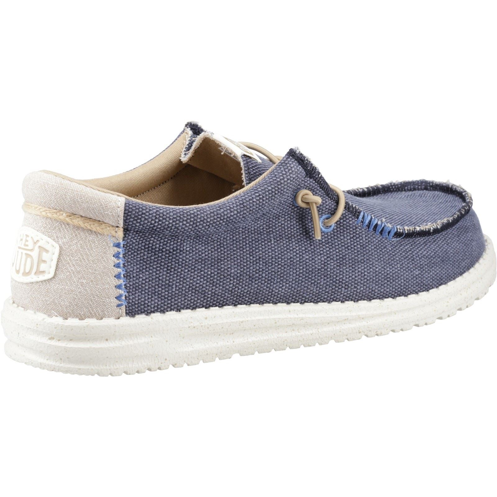 HEYDUDE Wally Coastline Stoff Herren Dunkleblaue Bootsschuhe