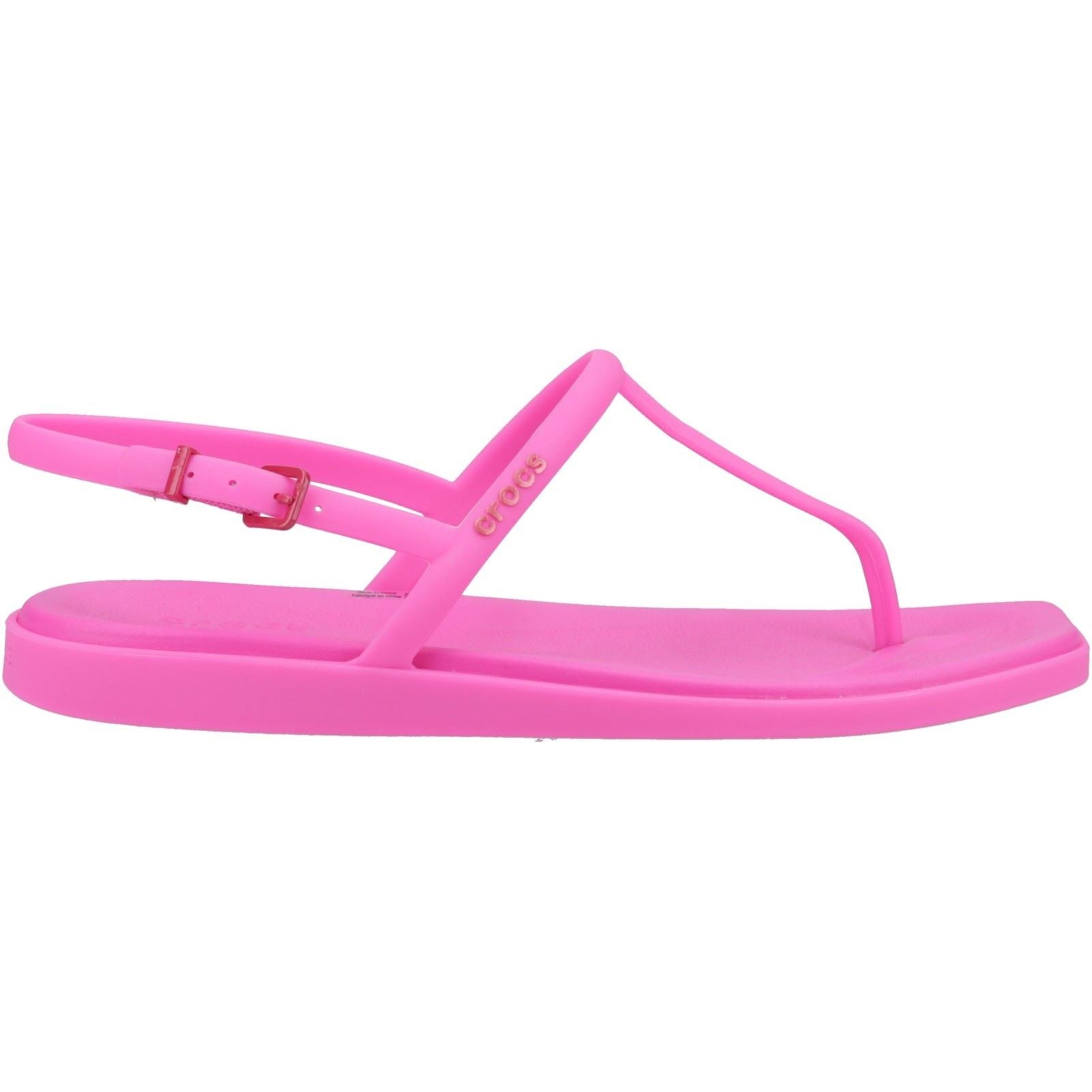 Crocs Miami Thong Flip Synthetik Damensandaletten In Rosa Crush