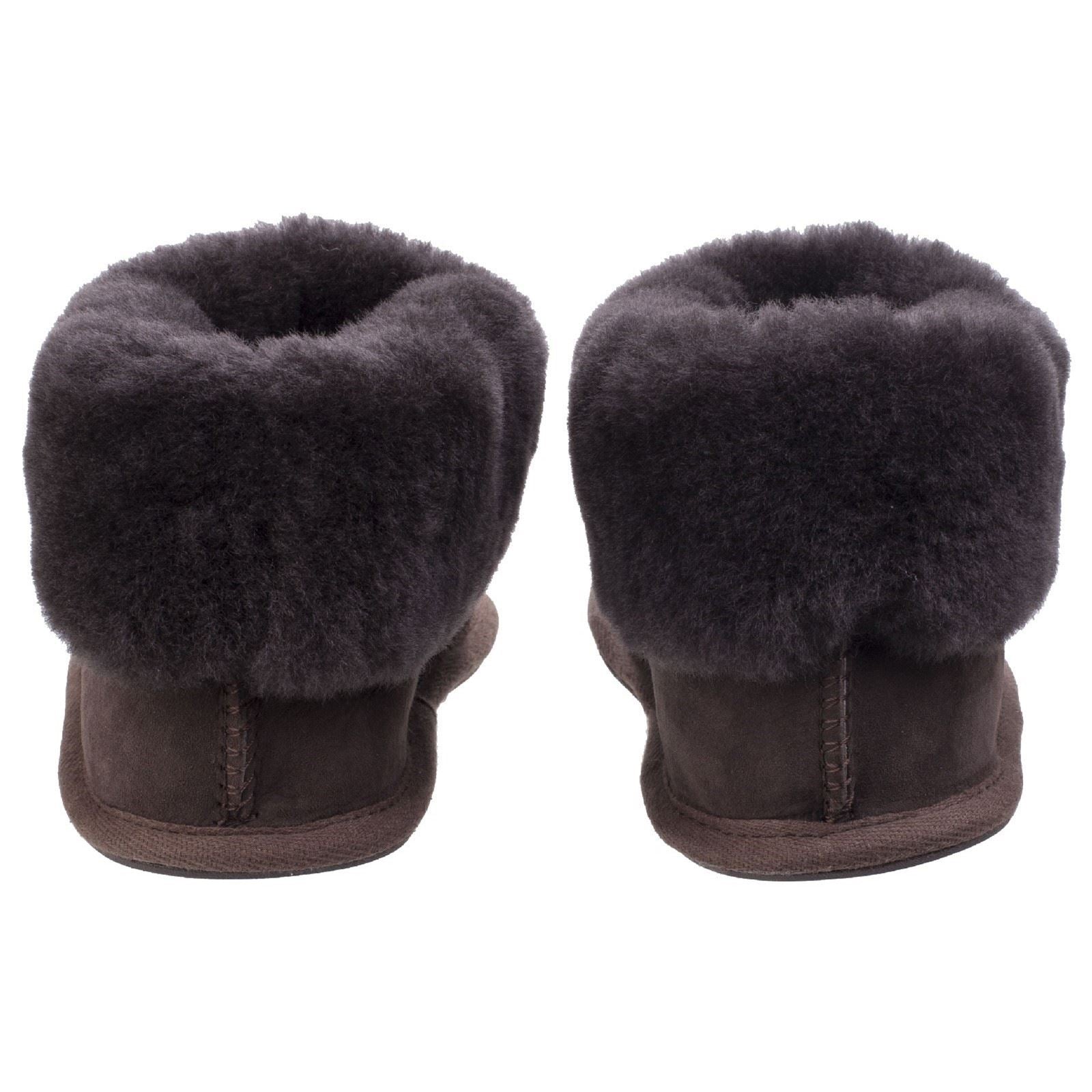 Cotswold Wotton Damen Hausschuhe aus Leder in Schokoladenfarbe