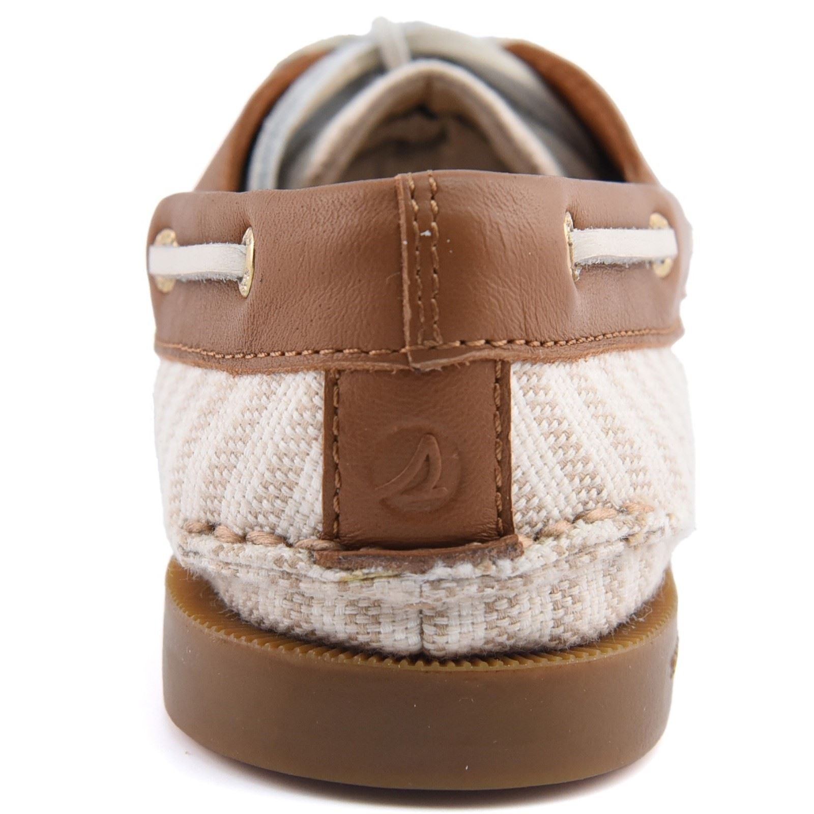Sperry Authentic Original Textil Damen Weiße/Natürliche Bootsschuhe
