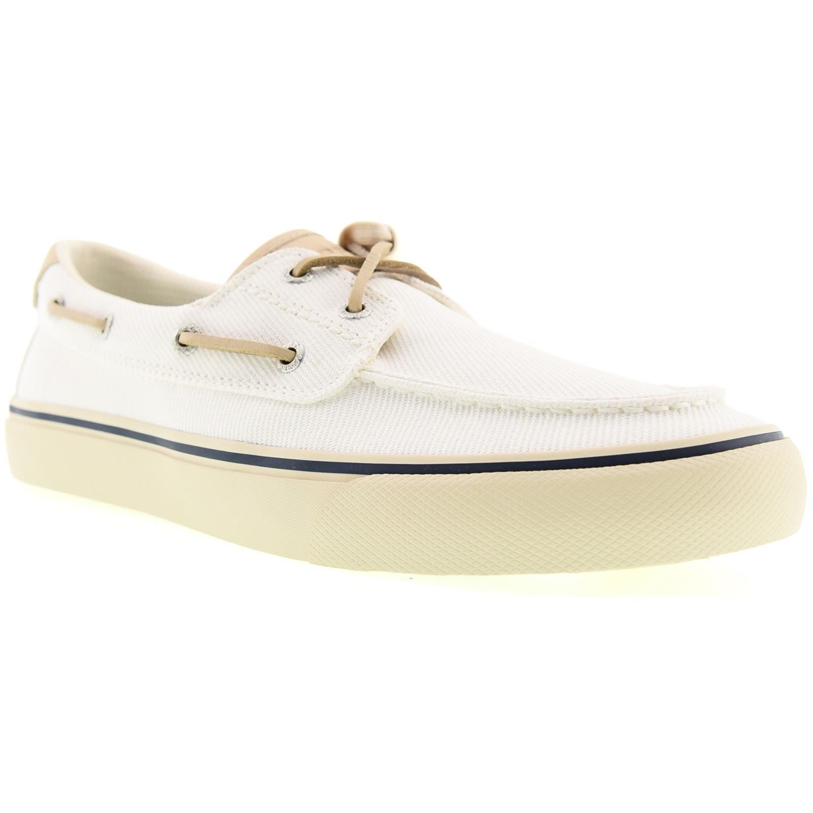 Sperry Helm 2-Eye Textil Männer Weiße Bootsschuhe