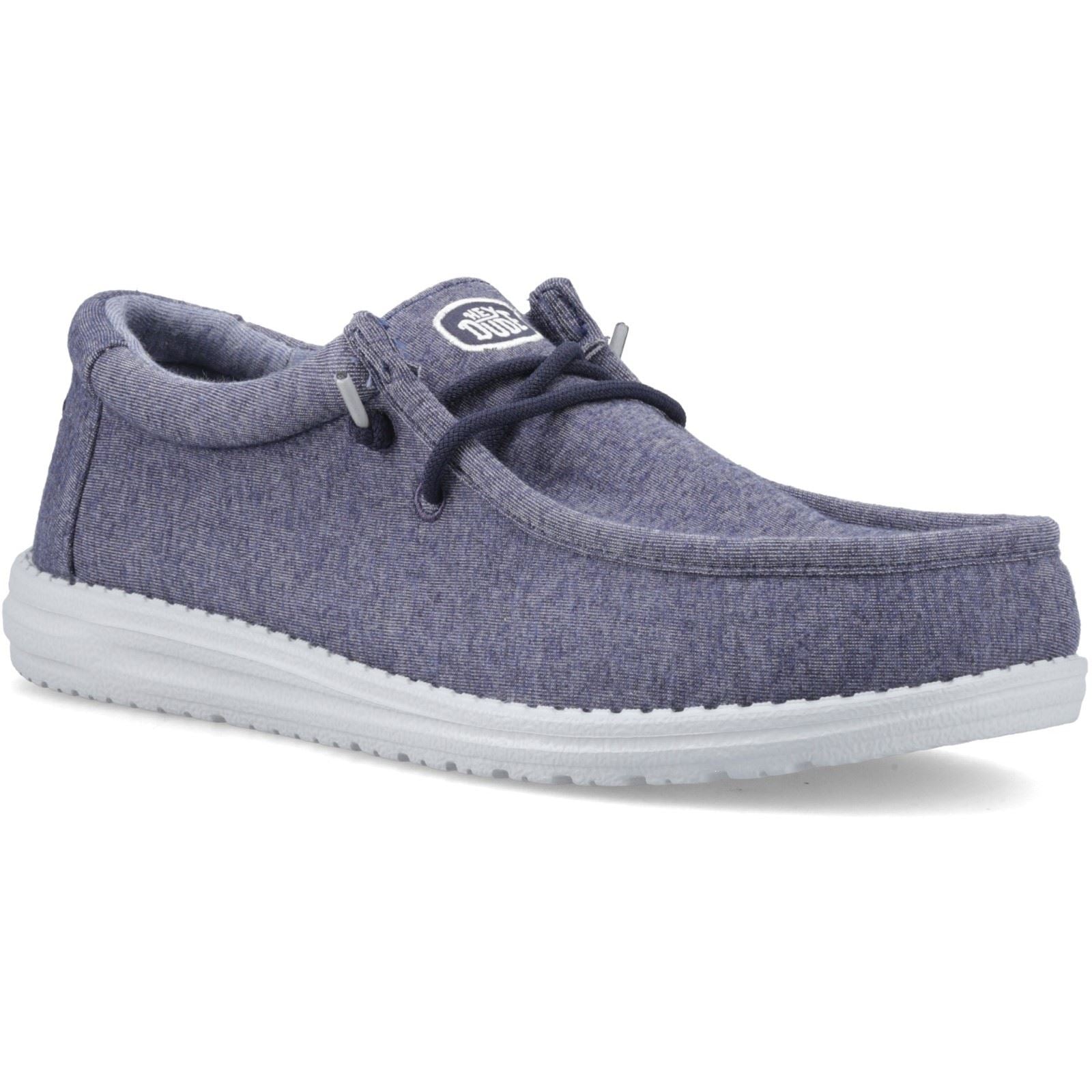 HEYDUDE Wally Stretch Jersey Baumwoll Herren Marineblau Mokassins Schuhe