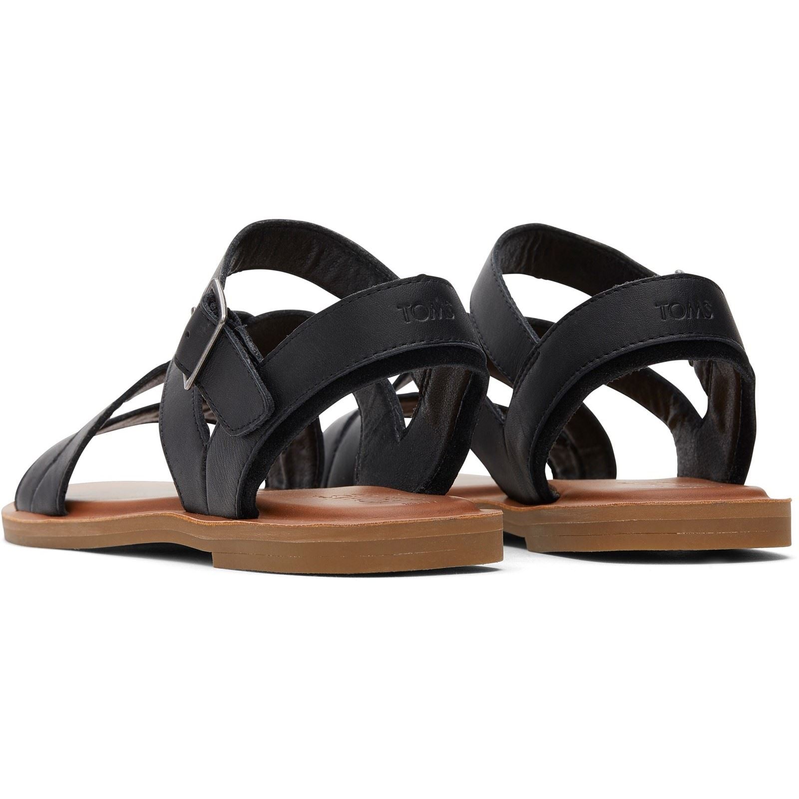 TOMS Sloane 100% Rindsleder Damen Schwarze Sandalen