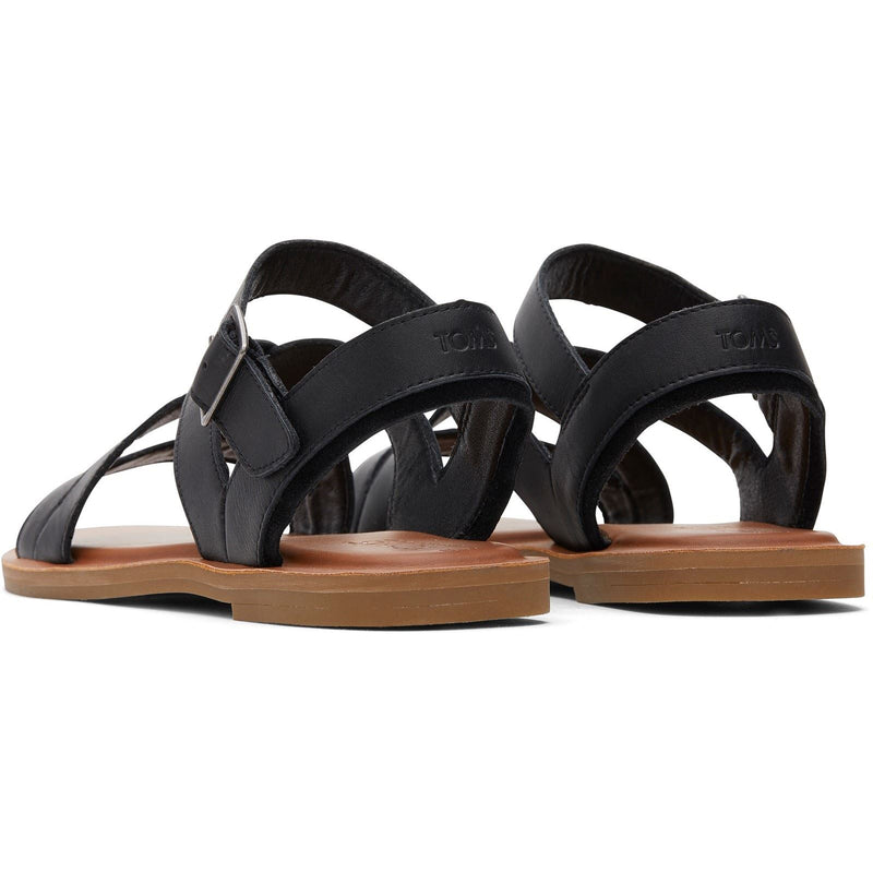 TOMS Sloane 100% Rindsleder Damen Schwarze Sandalen