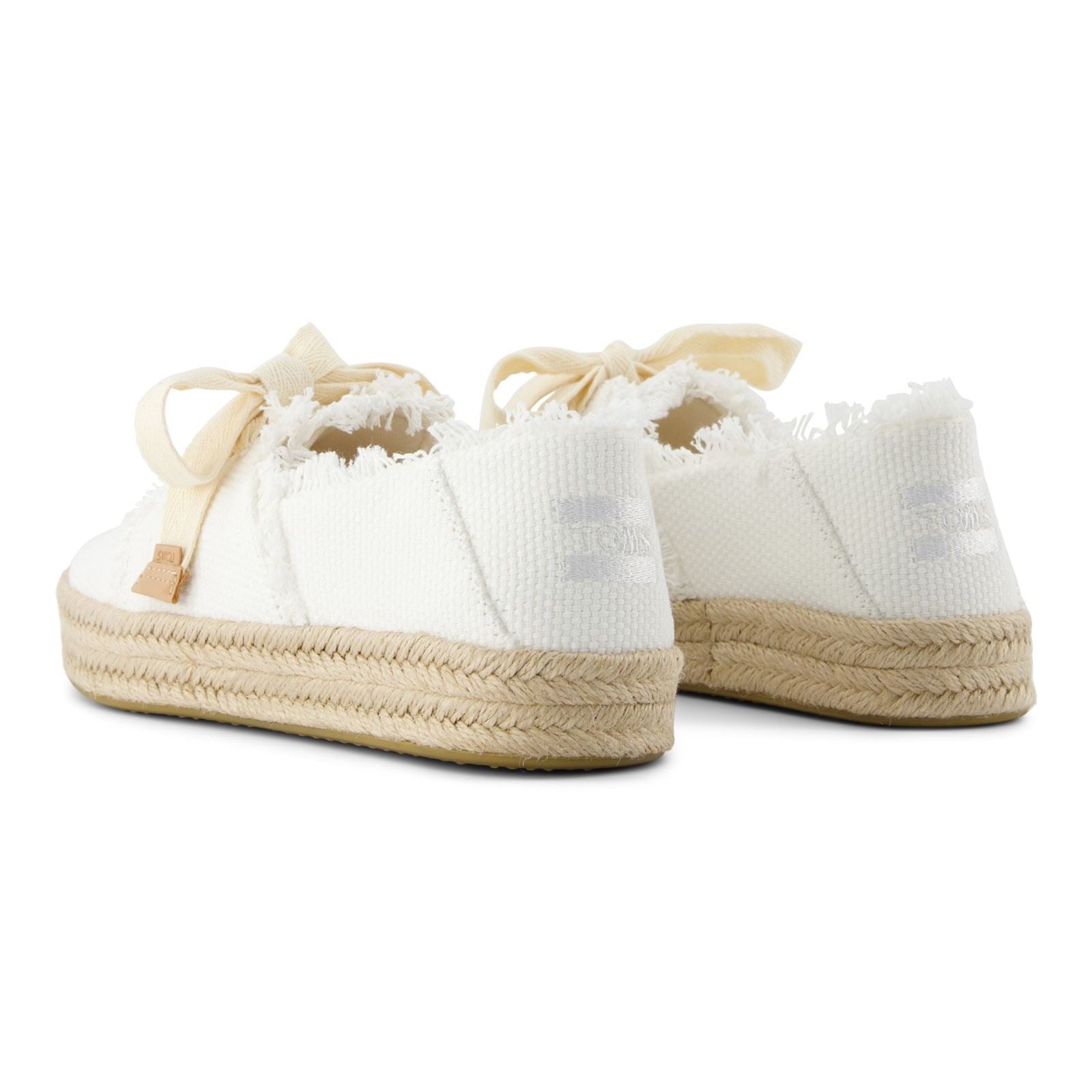 TOMS Carolina Lace Up Baumwolle Damen Weiße Espadrilles Am Strand