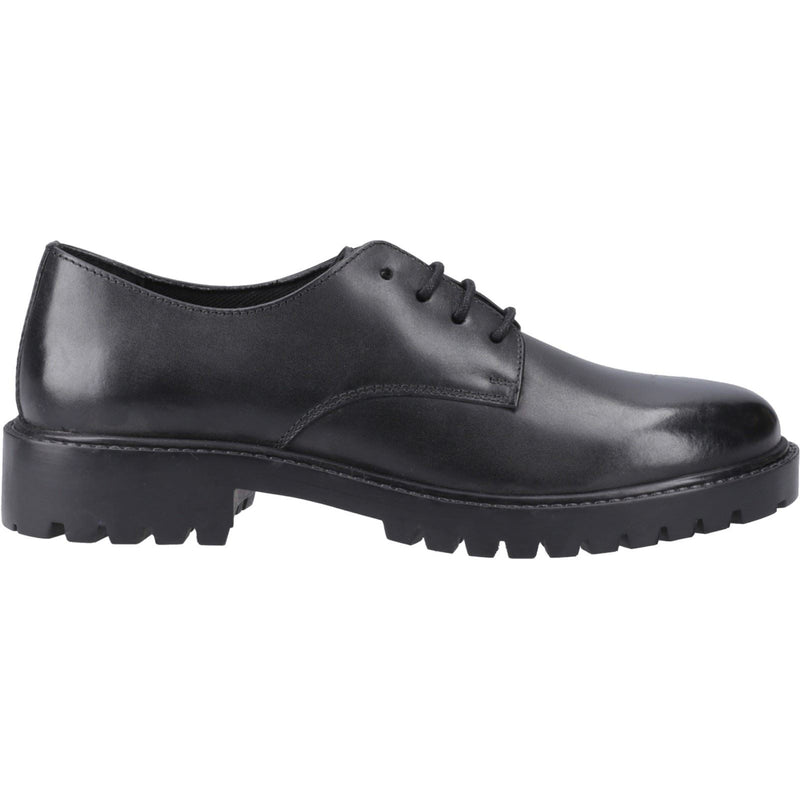 Hush Puppies Aubrey Lace Up Snr Mädchenschwarze Derby Schuhe Aus Leder