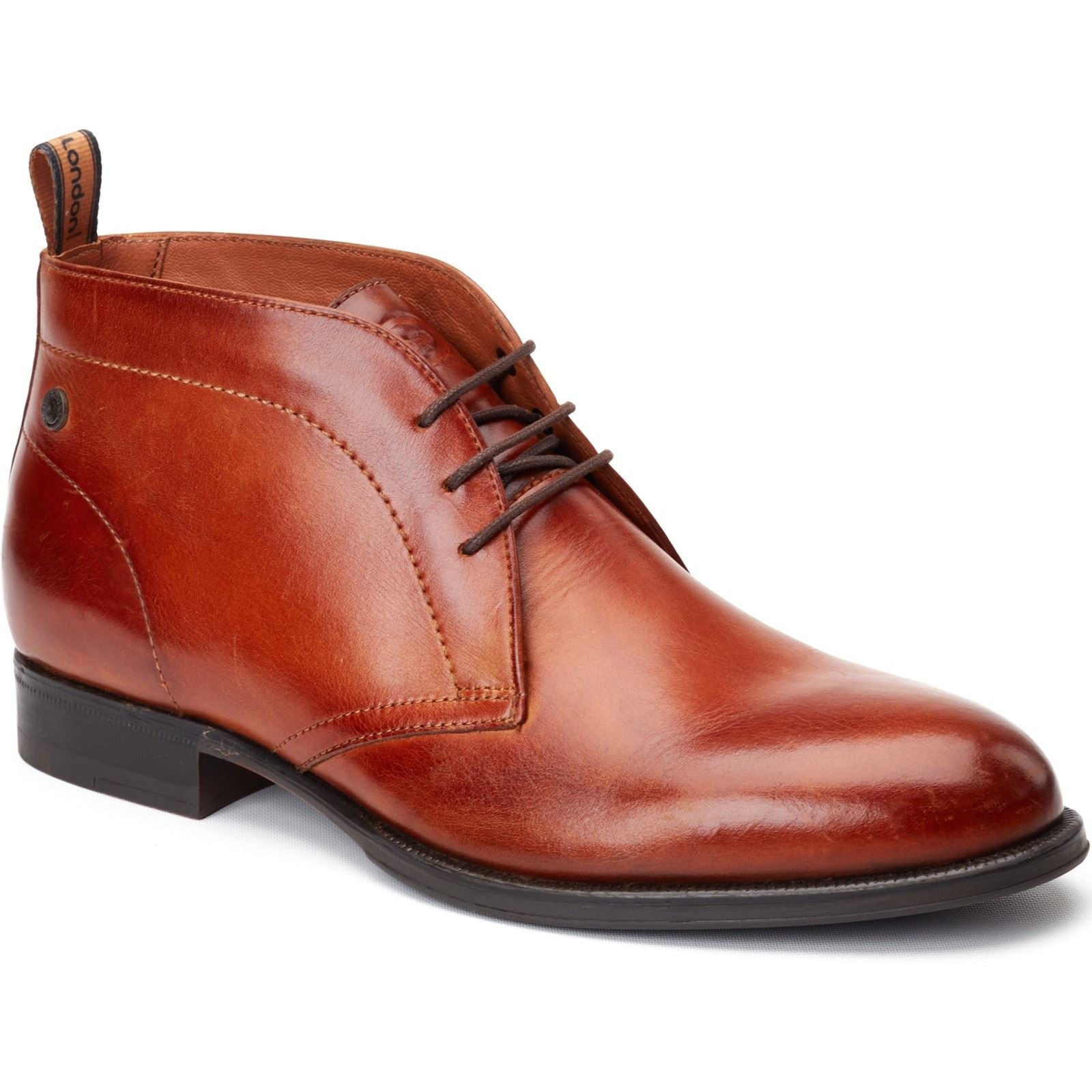 Base London Wallis Leder Herren Verbrannte Hellbraune Stiefel