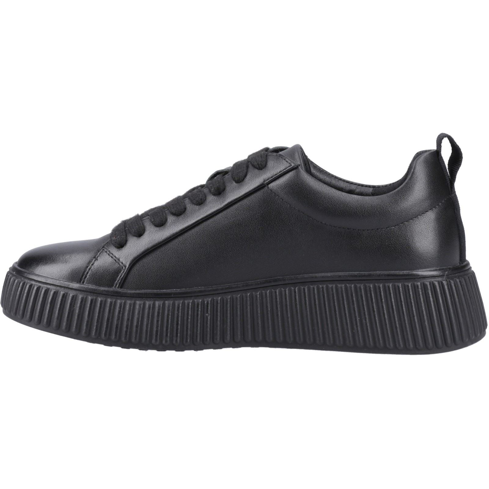 Hush Puppies Harlow Damen Sneaker aus schwarzem Leder