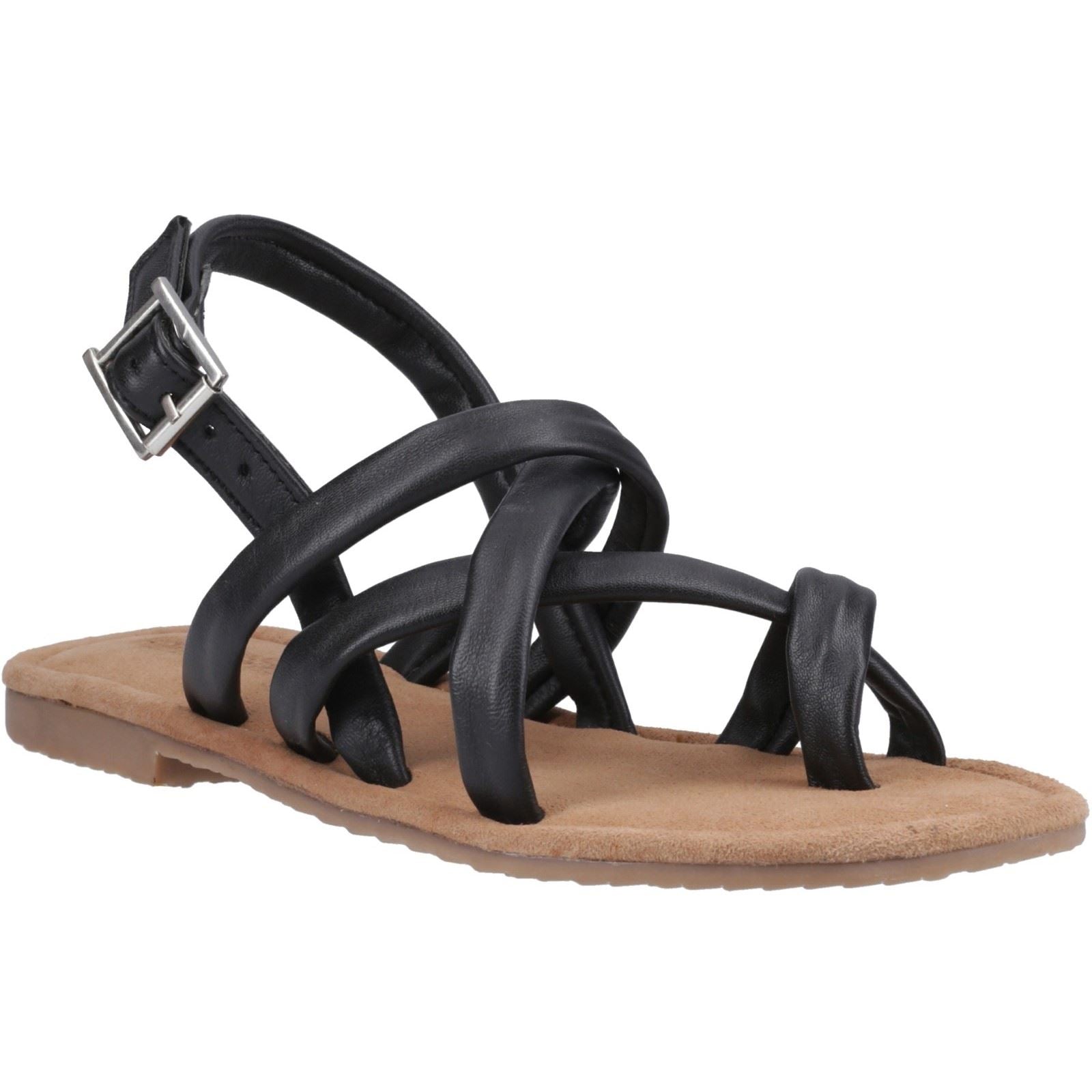 Hush Puppies Hope Damen Sandalen Aus Schwarzem Leder