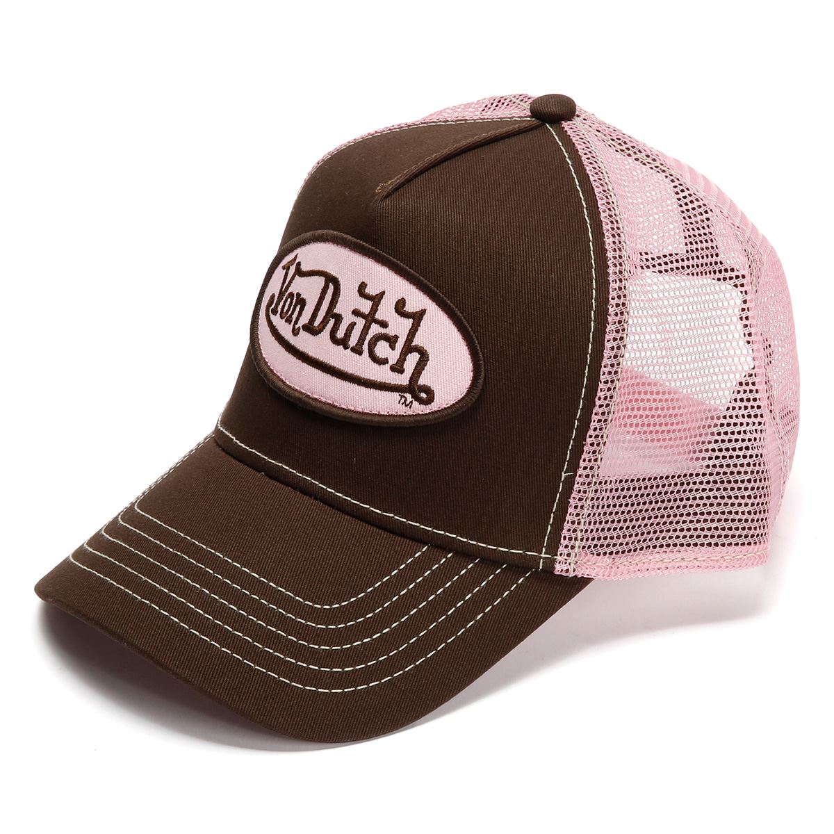 Von Dutch Staple Trucker Baumwolle Choc/Pink Kappen