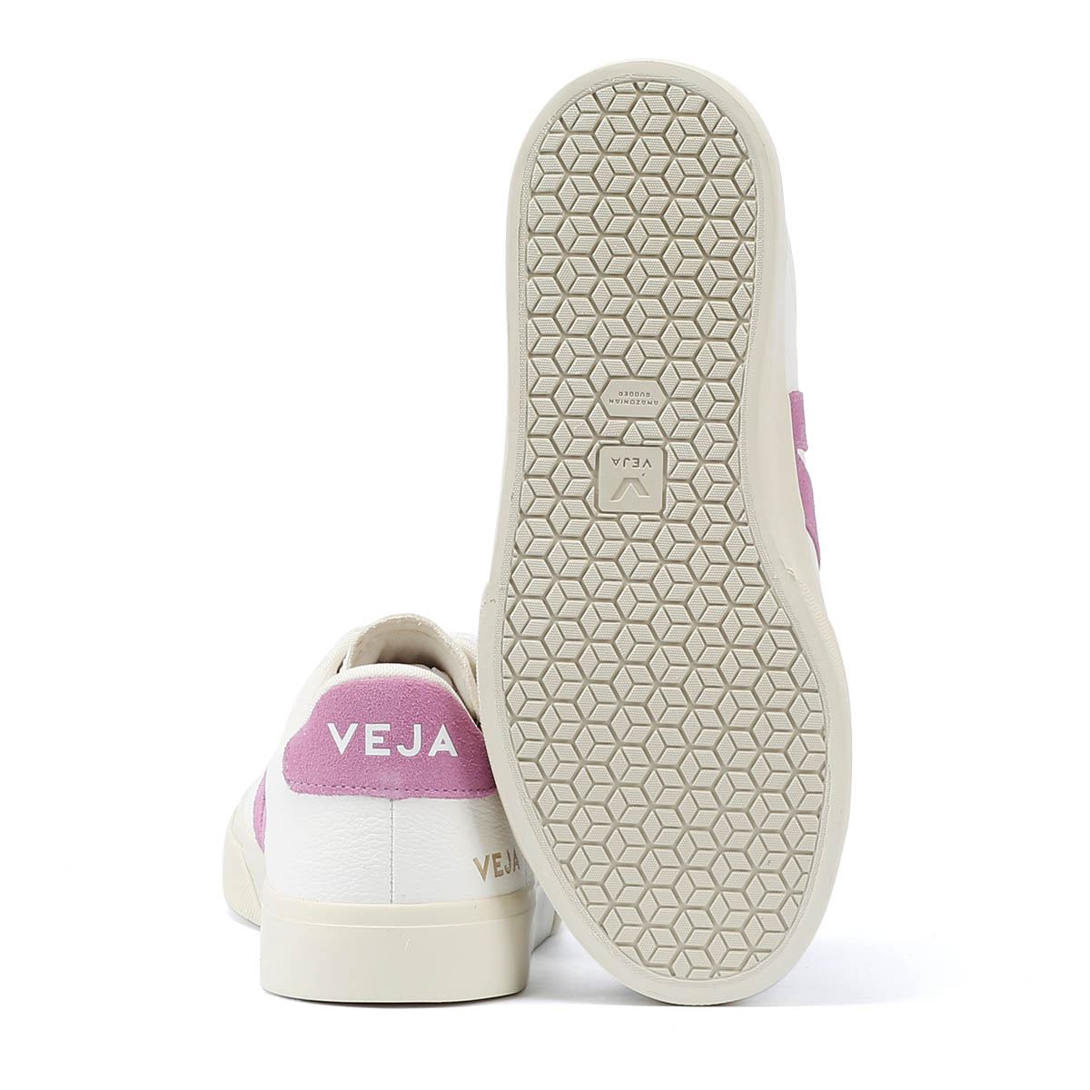 Veja Campo Leder Damen Turnschuhe In Weiß/Maulbeere