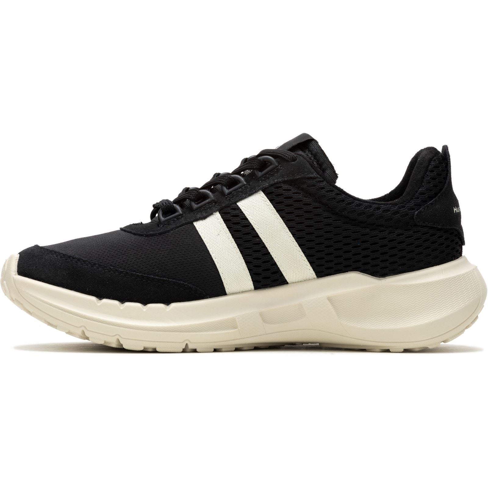 Hush Puppies Seventy8 Retro Runner Suede Damenschwarze Turnschuhe