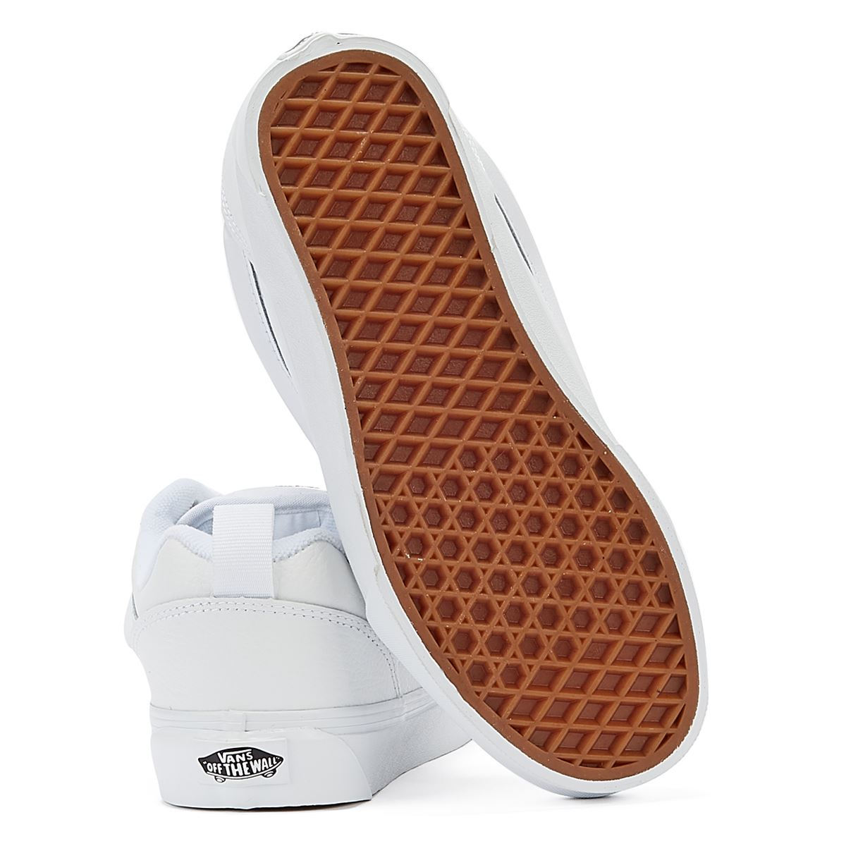 Vans Knu Skool Leder Wahre Damen Weiße Turnschuhe