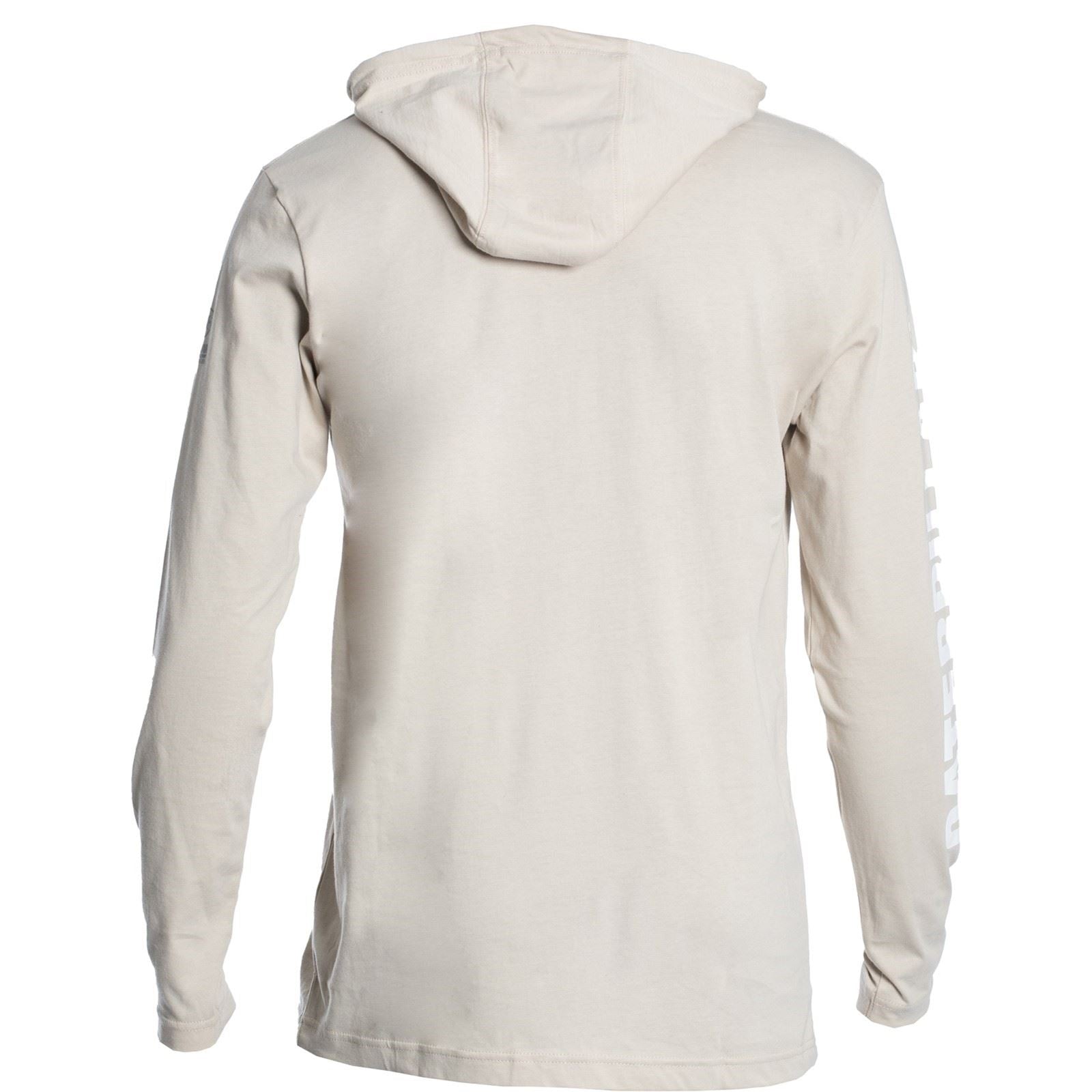 Caterpillar Hooded Long Sleeve Baumwolle Herren Beige T-Shirt