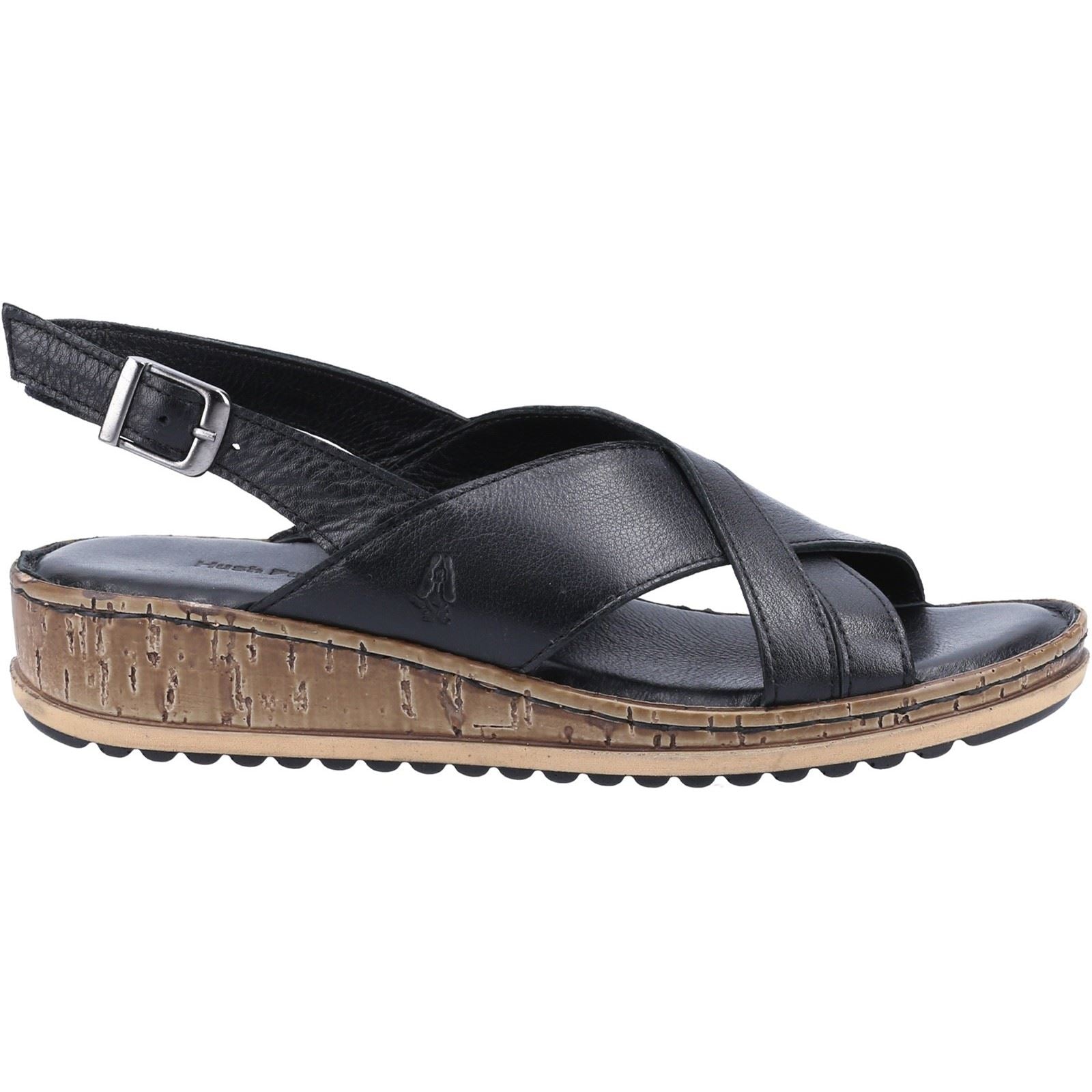 Hush Puppies Elena Damen Keilabsatzschuhe Aus Schwarzem Leder