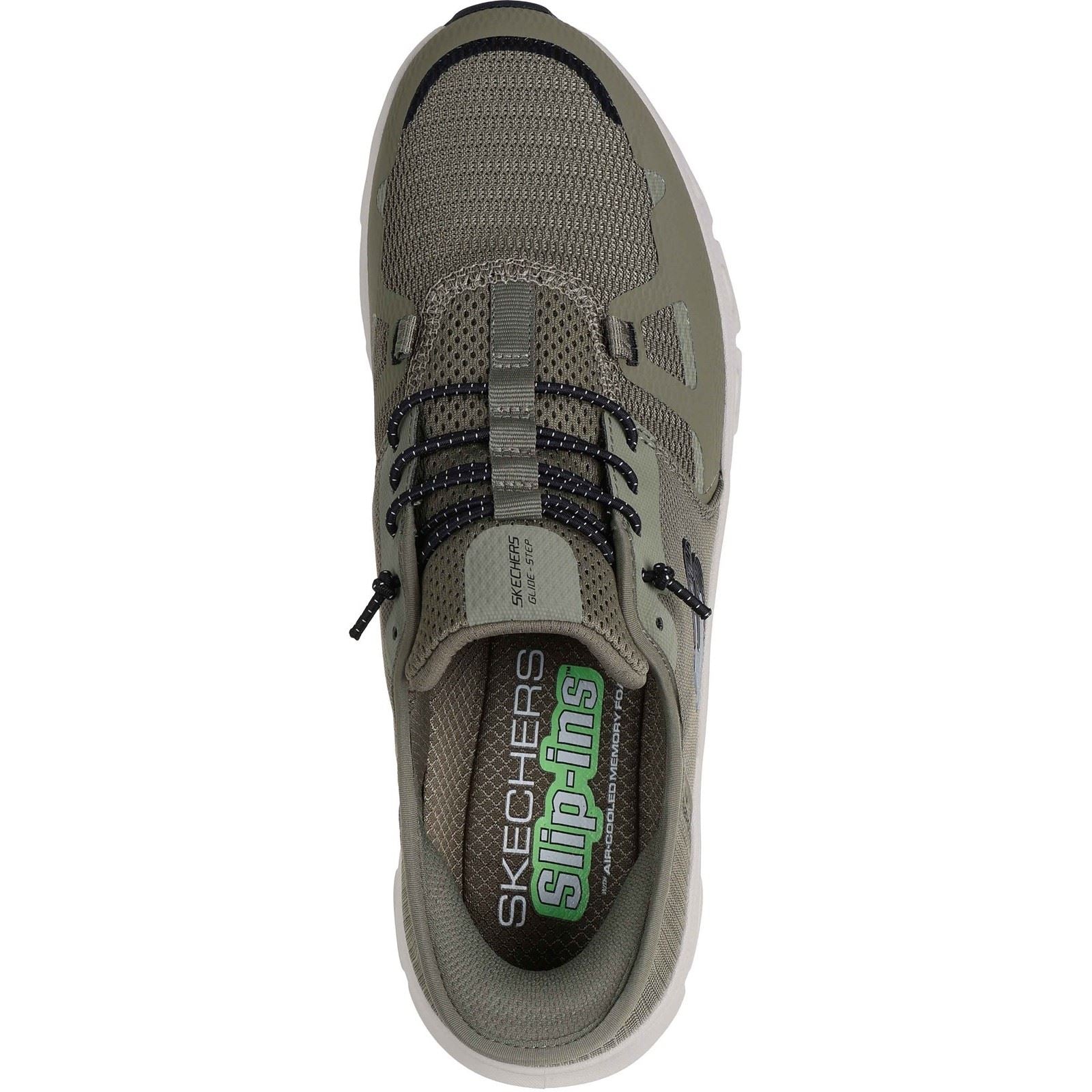 Skechers Glide-Step Pro Textil Herren Sneakers In Olive/Schwarz