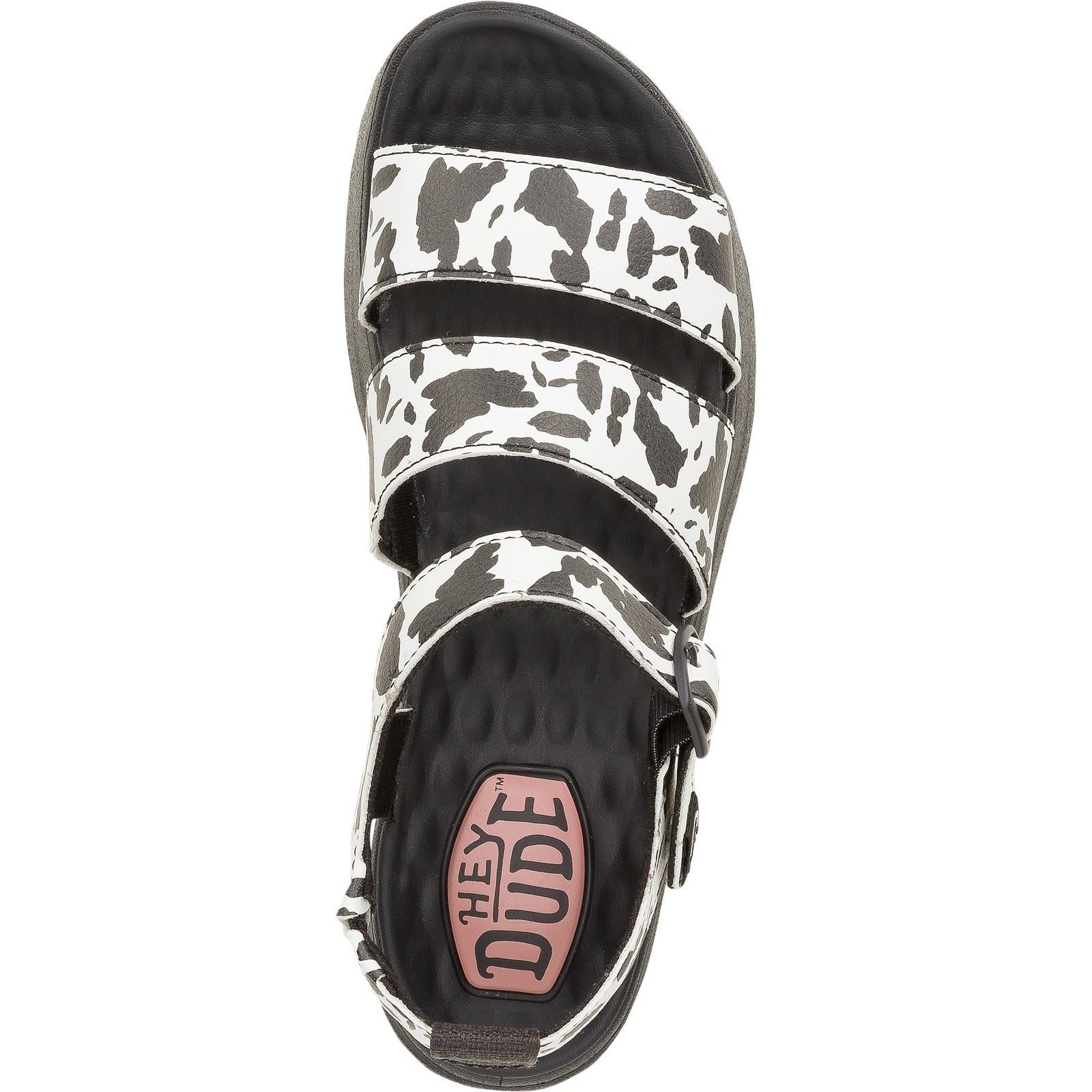 HEYDUDE Delray Buckle Animal Damen Sandalen Aus Synthetik In Schwarz/Weiß