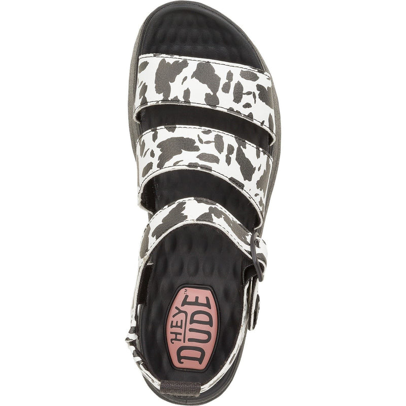 HEYDUDE Delray Buckle Animal Damen Sandalen Aus Synthetik In Schwarz/Weiß