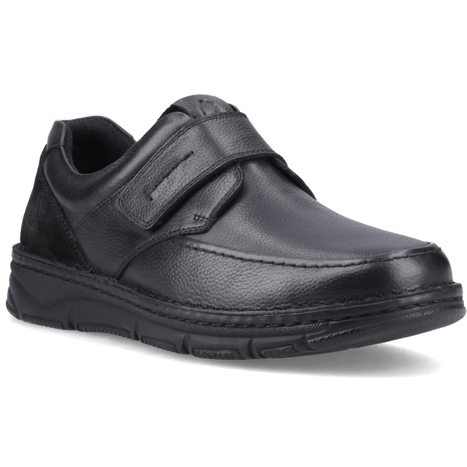 Hush Puppies Forde Touch Fastening Leder Herren Schwarze Loafer