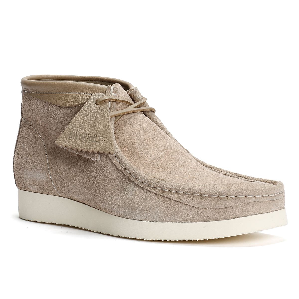 Clarks Originals Wallabee Combi Wildleder Herren Stiefel In Grau