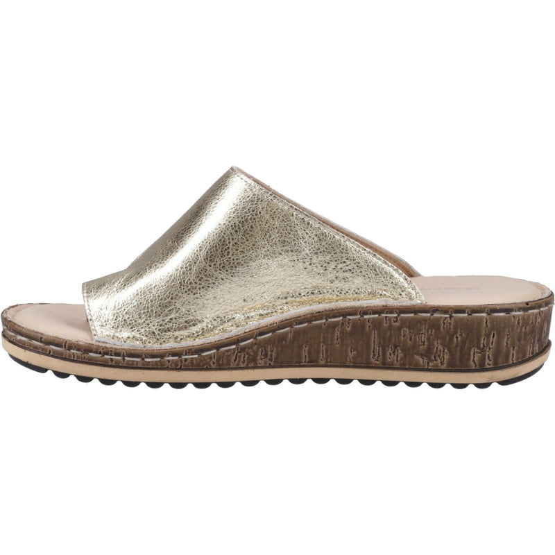 Hush Puppies Elissa Toepost Damen Sandalen Aus Wildleder In Gold