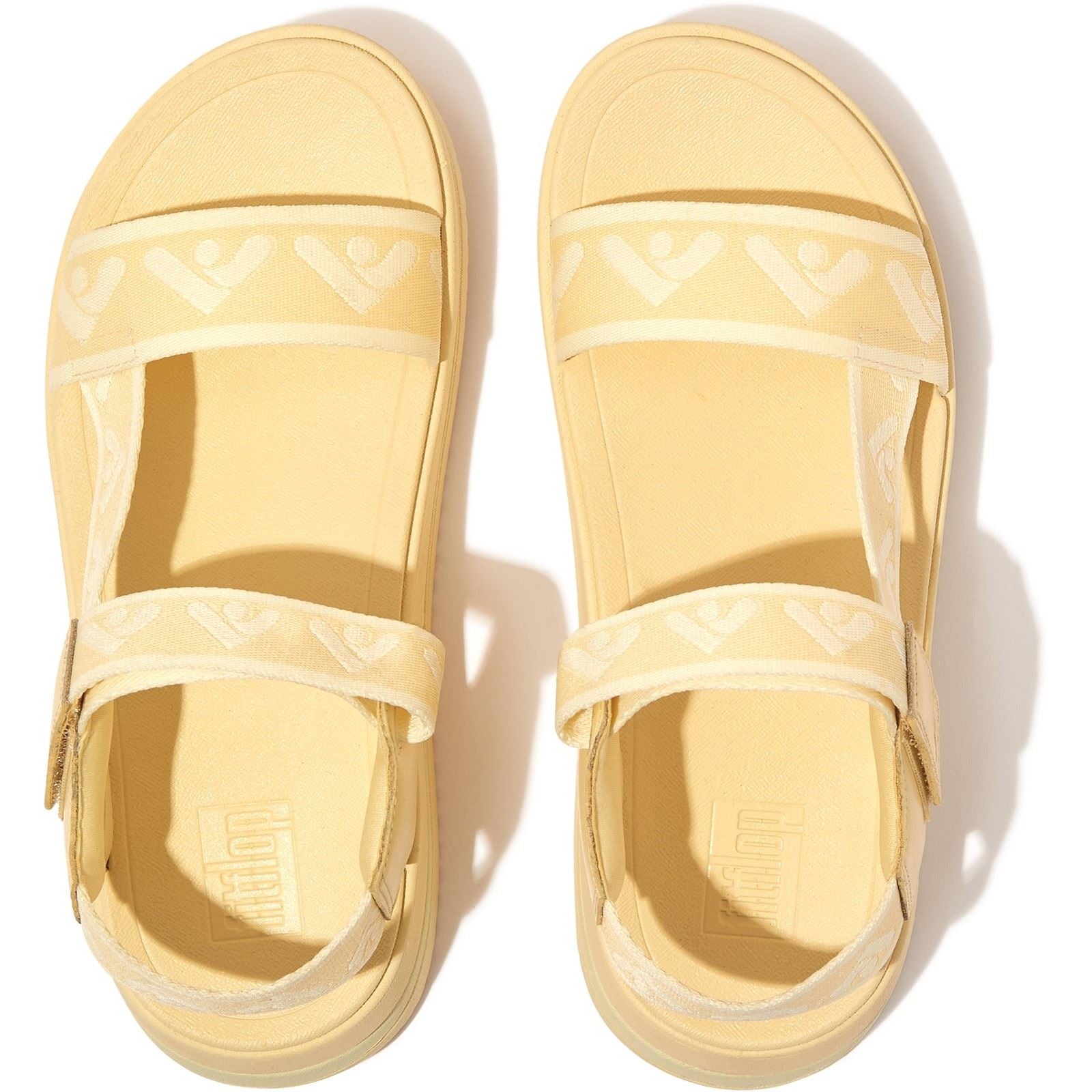 Fitflop Surff Back Strap Polyester/Leder Damen Mellow Yellow Weite Sandalen