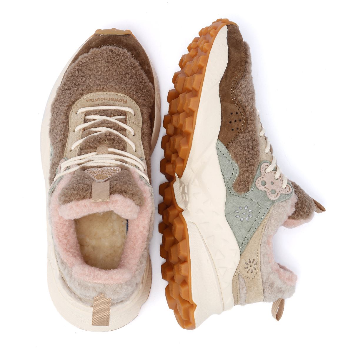 Flower Mountain Kotetsu Teddy Damen-Sneaker Aus Wollmischung In Beige