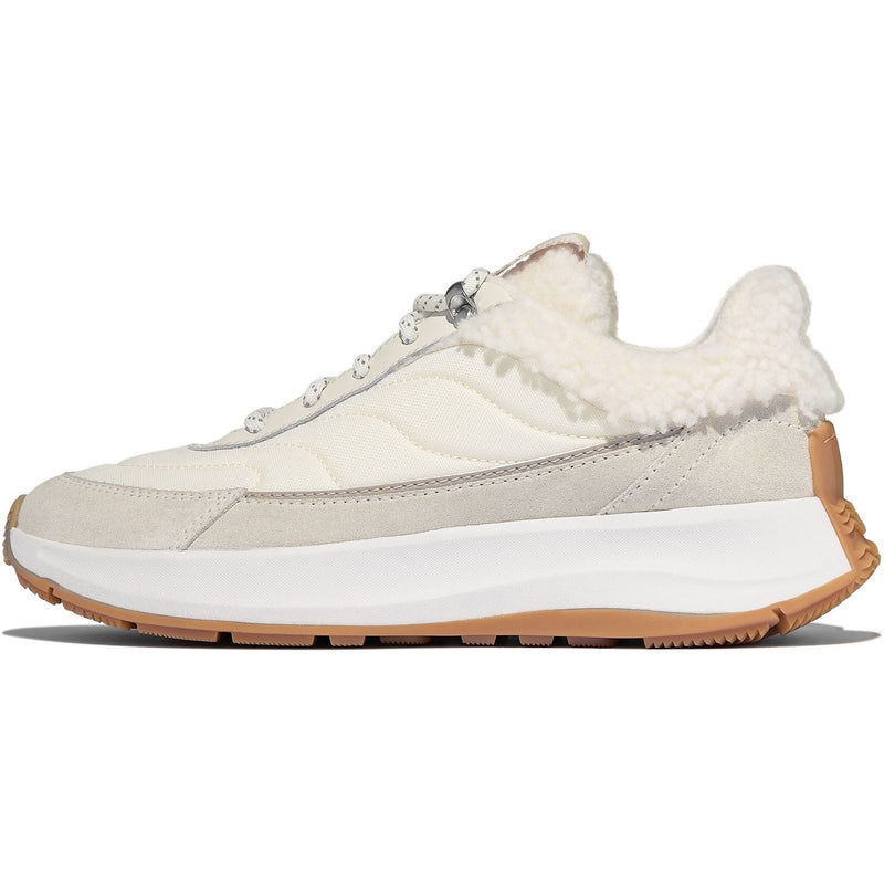 Fitflop F-Mode Flow Wildleder Damen Creme Mix Sneakers