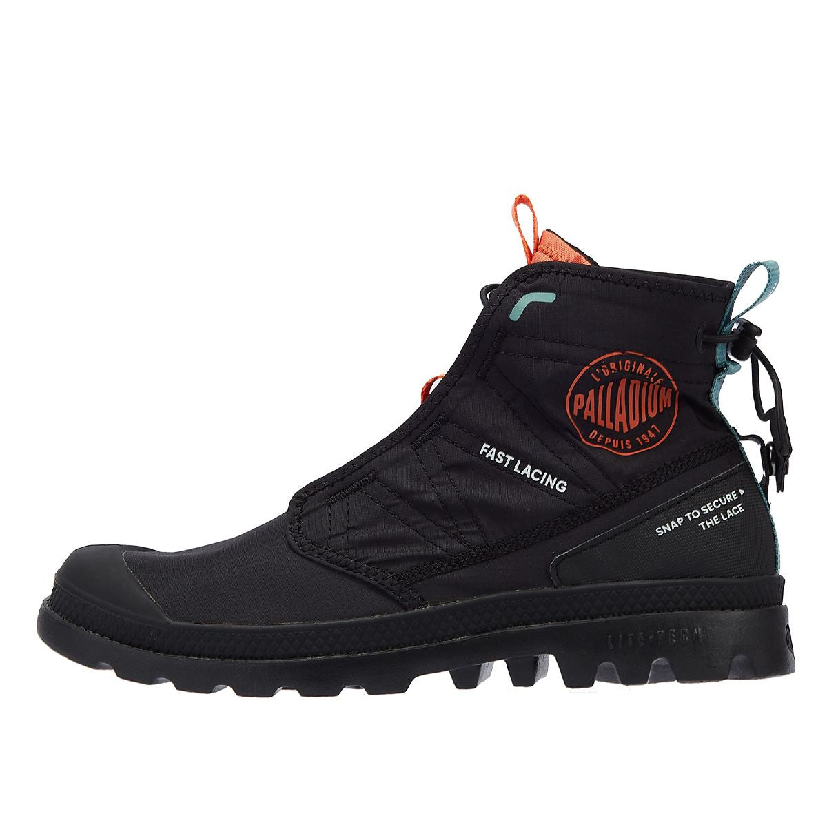 Palladium Pampa Travel Lite Herren-Schwarze Farbe Nylon-Stiefel