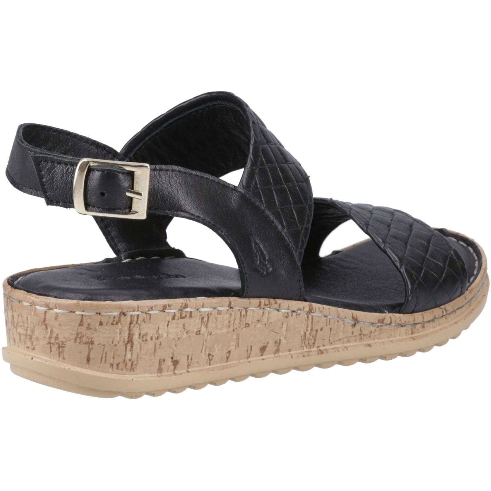 Hush Puppies Ebony Wide Fit Damen Sandalen Aus Schwarzem Leder