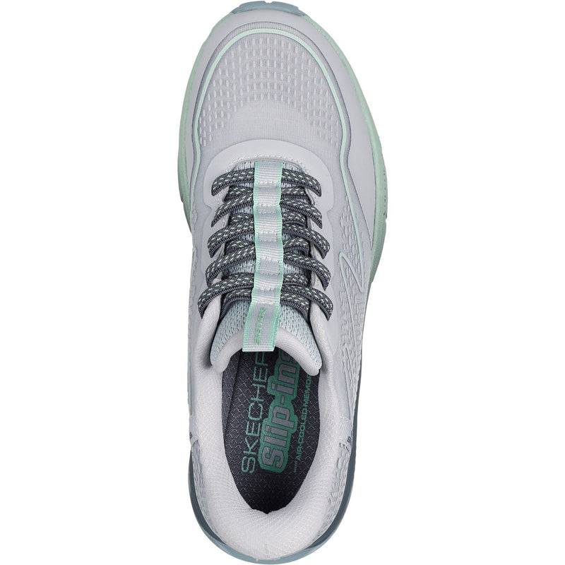 Skechers Switch Back Mist Textile Damen Wanderstiefel In Grau/Grün