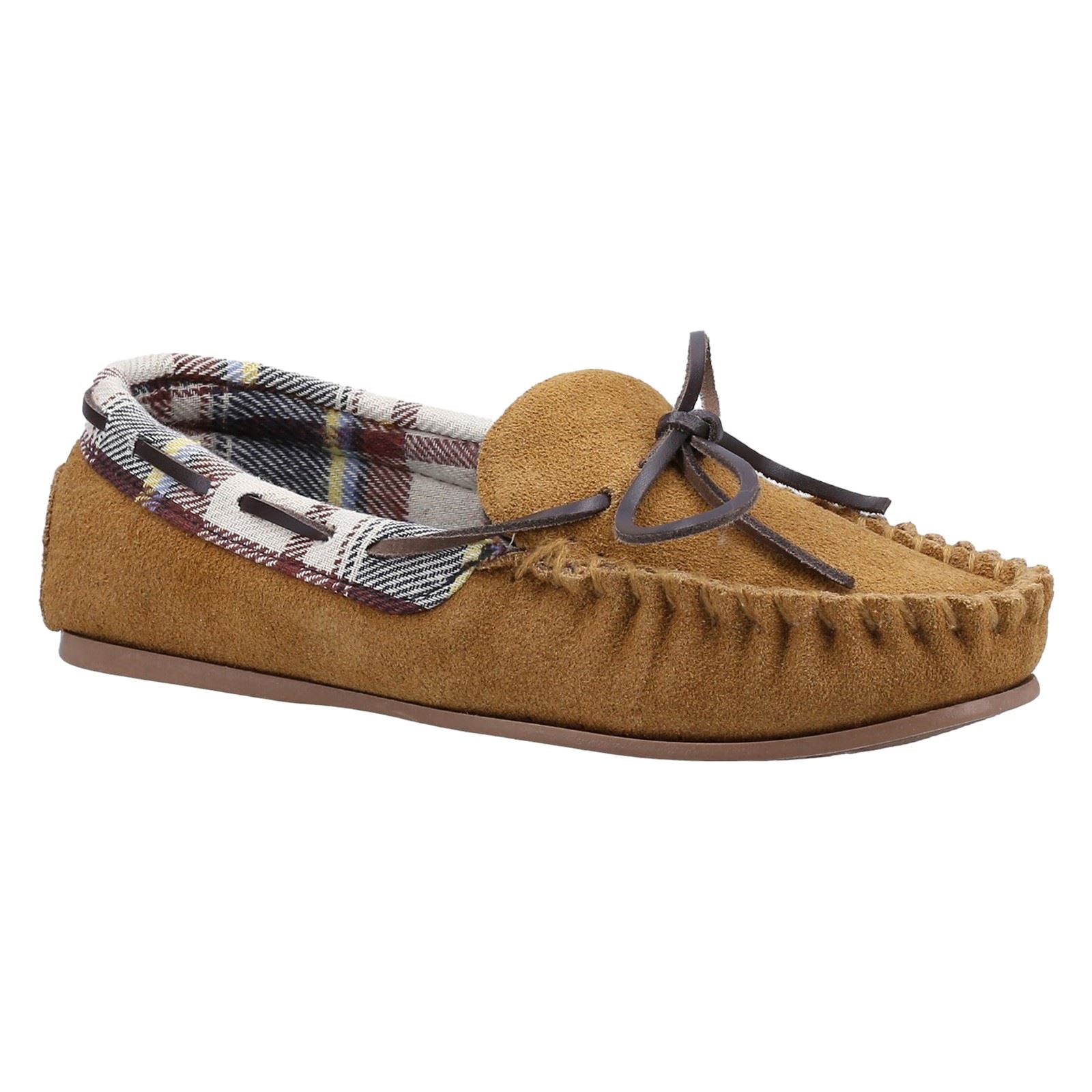 Cotswold Chatsworth Damenhausschuhe aus Veloursleder in Tan