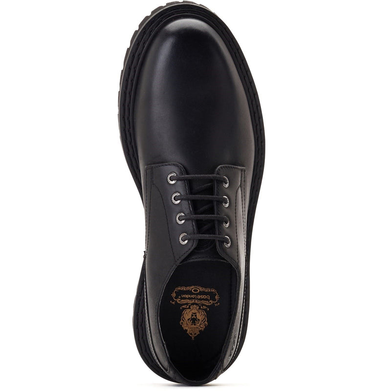 Base London Wick Schwarze Farbe Herren-Schnürschuhe Aus Leder
