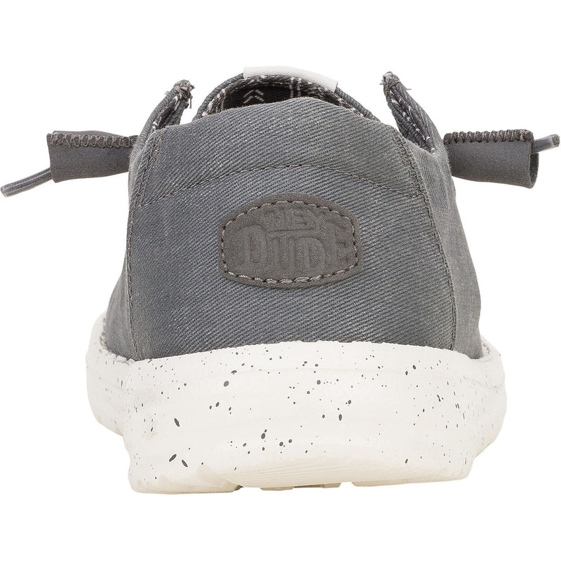 HEYDUDE Wendy Canvas 100% Baumwoll-Damendunkelgraue Loafer