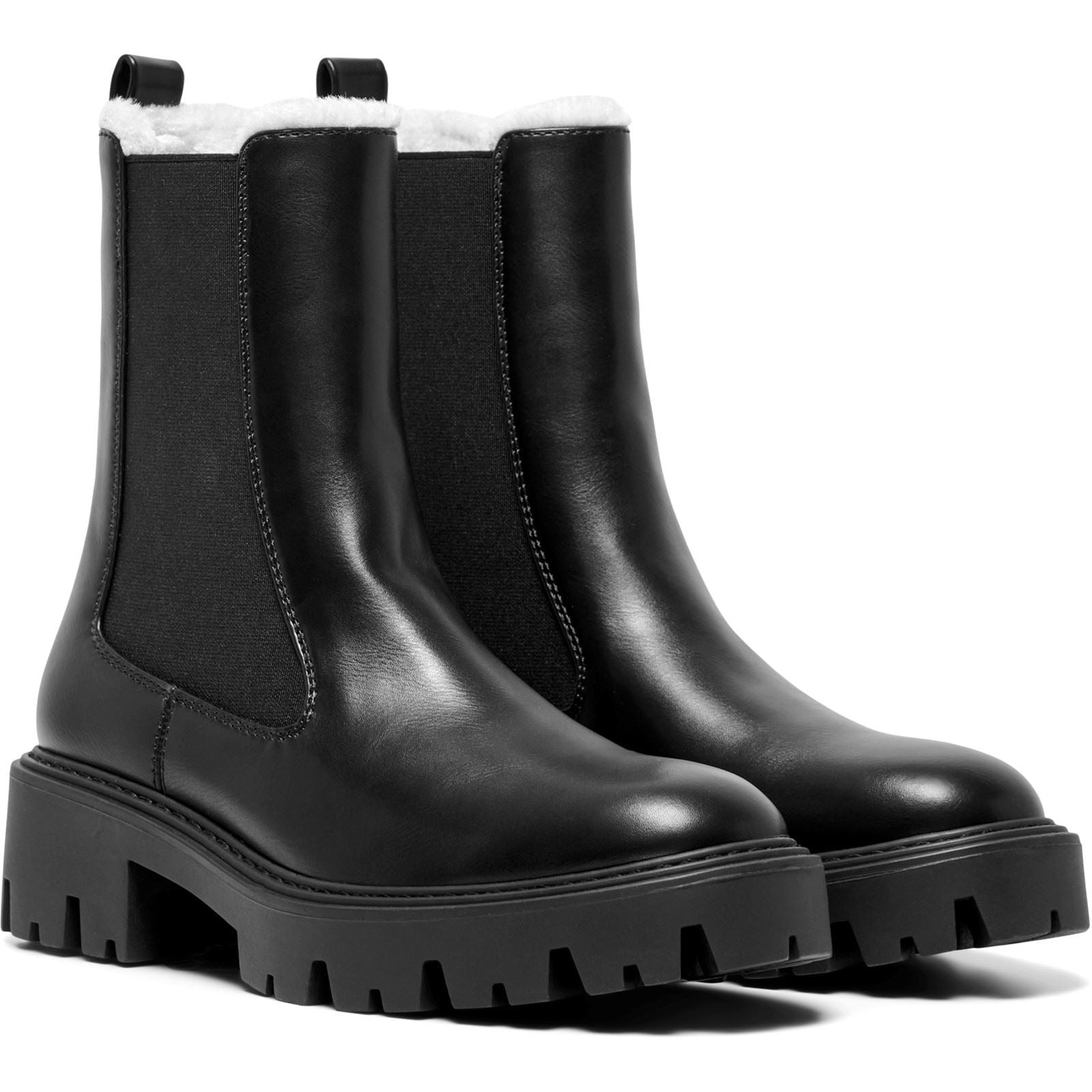 ONLY BETTY-9 WARM LINED Polyurethan Damen Schwarze Absatz Stiefeletten