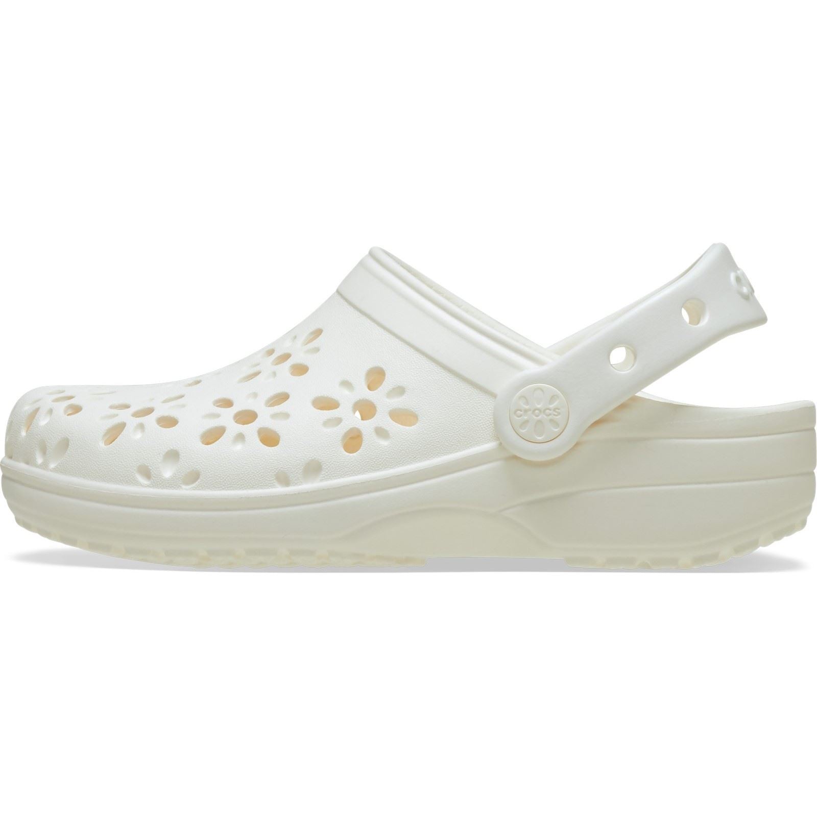 Crocs Classic Floral Cut Out Thermoplastische Kreide Clogs