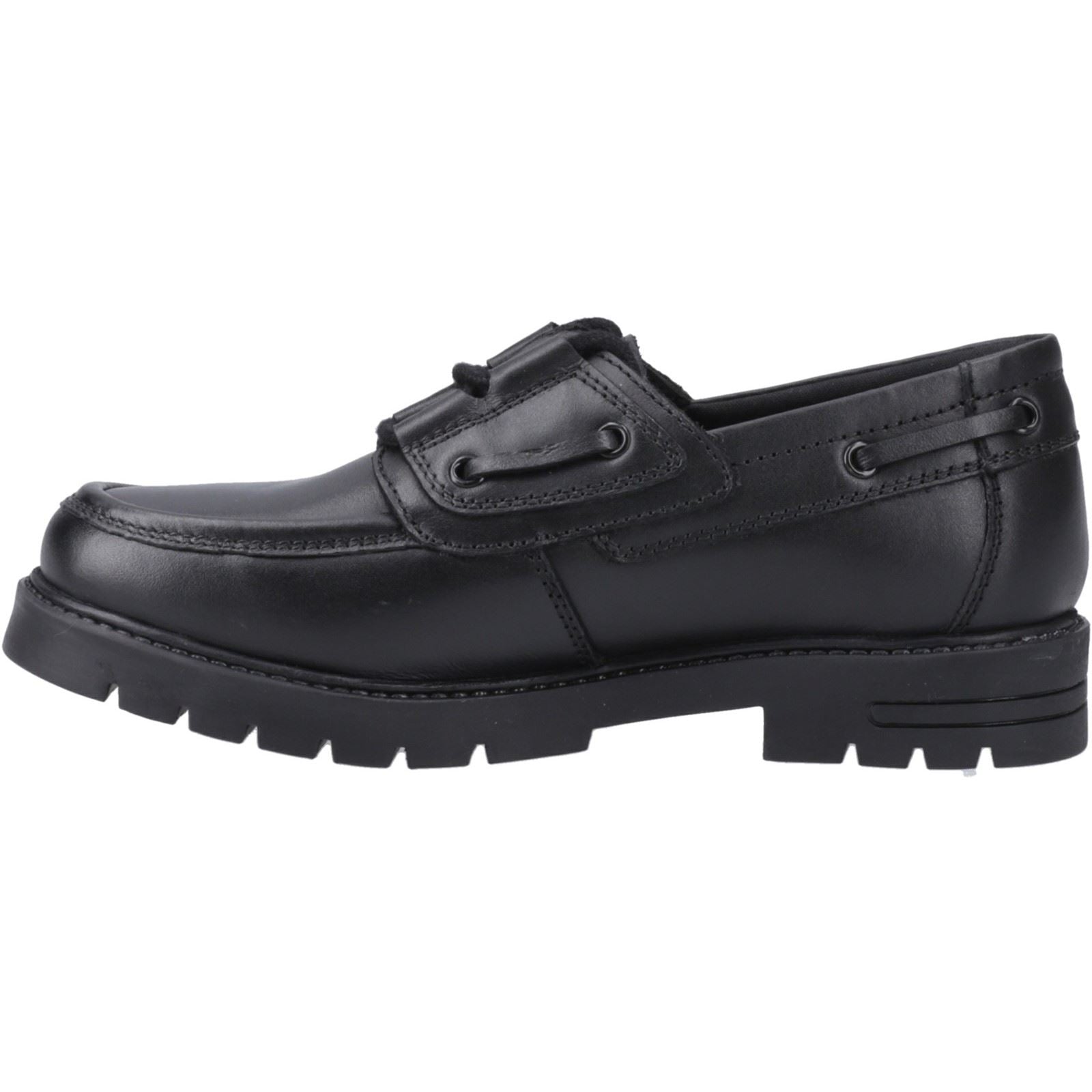 Hush Puppies Lucy Mädchenschwarze Bootsschuhe Aus Leder