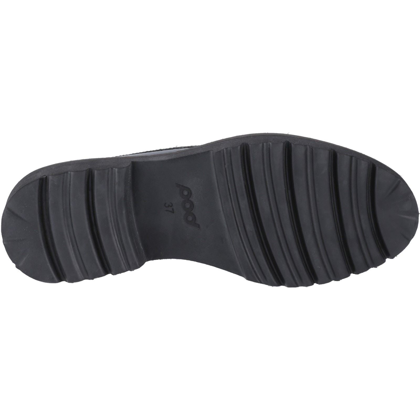Pod Kenny Leder Damen Schwarze Farbe Lackslipper