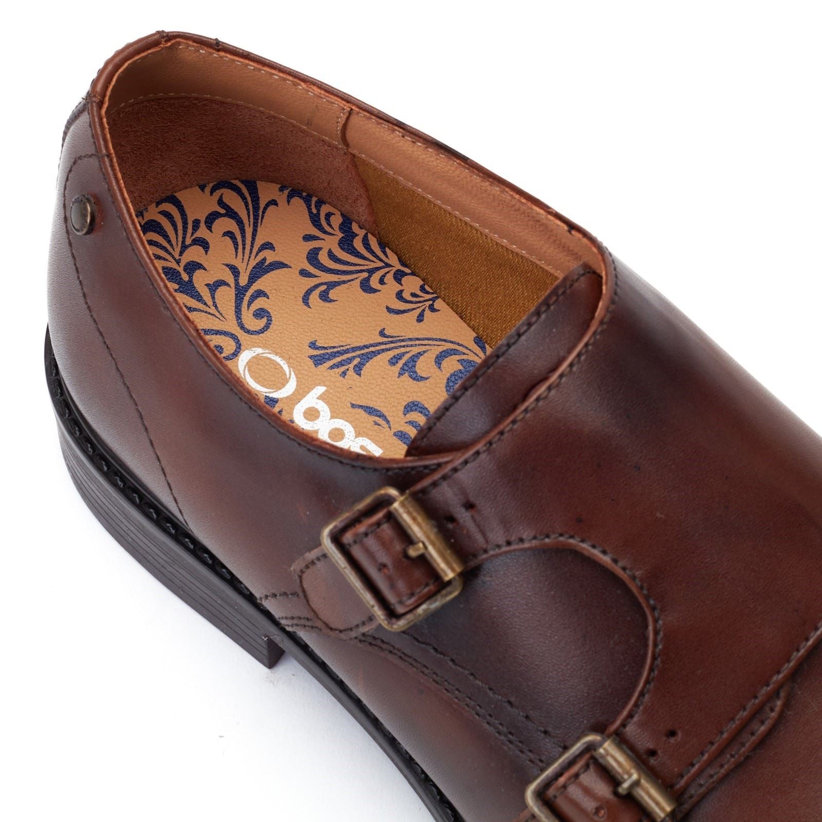Base London Diablo Herren Doppelmonkschuhe Aus Braunem Leder