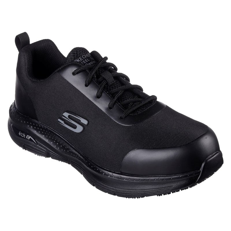 Skechers Workwear Arch Fit SR Ringstap Textil Herren Schwarze Sicherheits-Sneaker