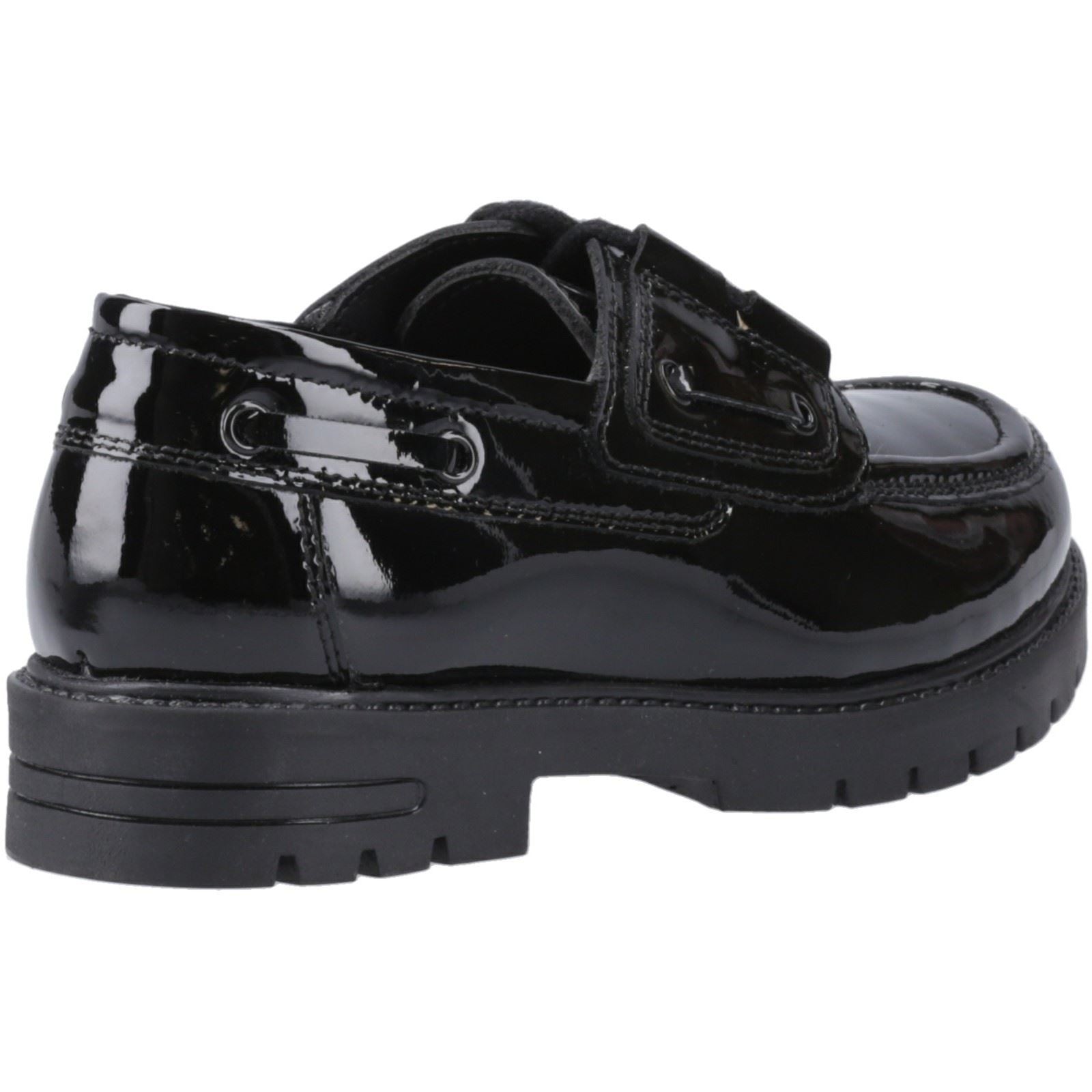 Hush Puppies Lucy Mädchenschwarze Bootsschuhe Aus Leder