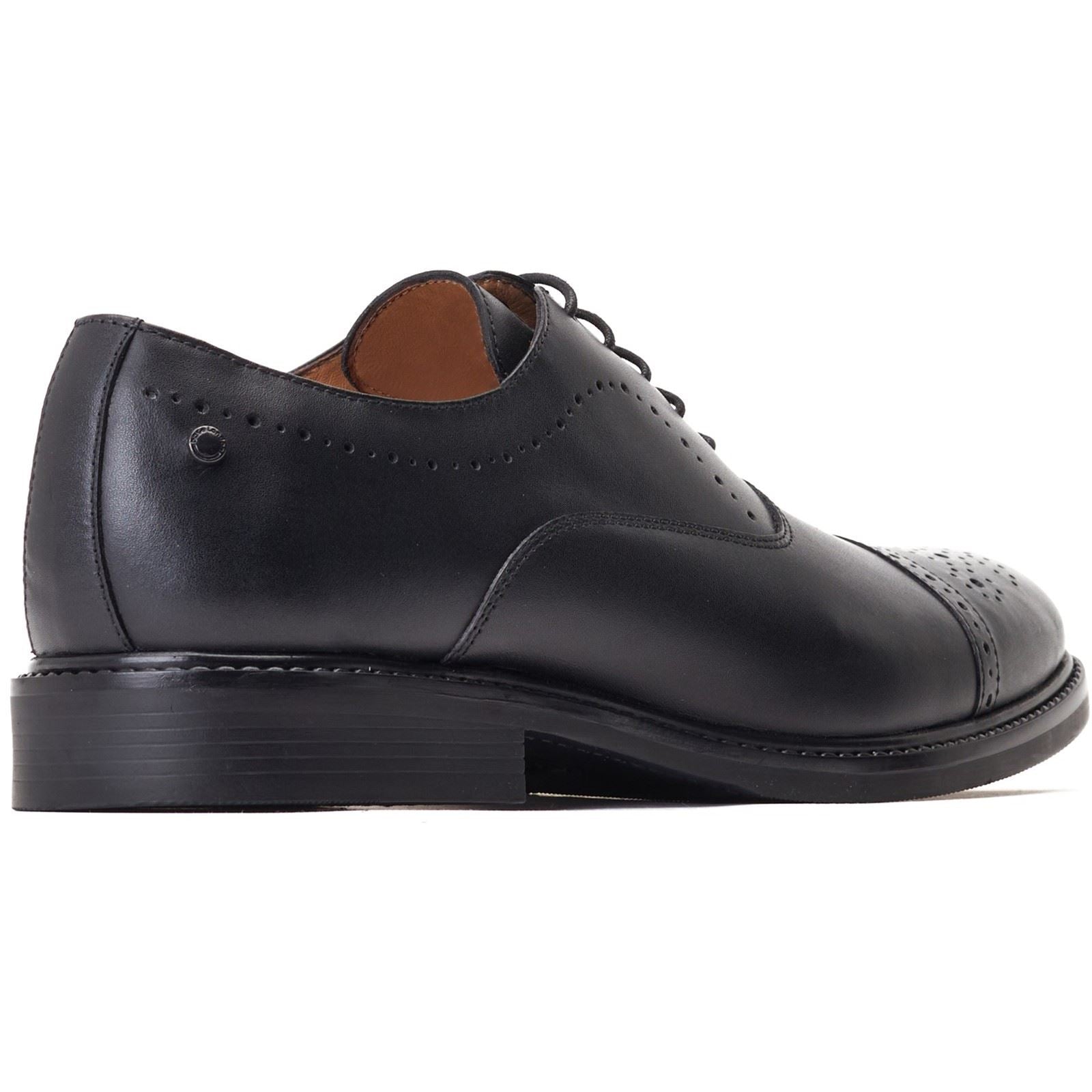 Base London Corbin Leder Herrenschuhe In Schwarz Oxford Stil