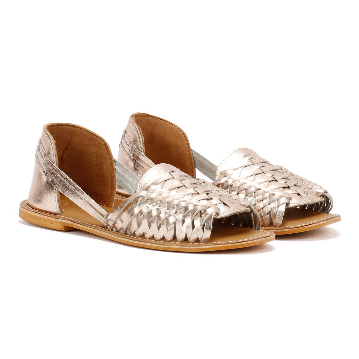 Tower London Hurache Damen Gold Leder Sandalen