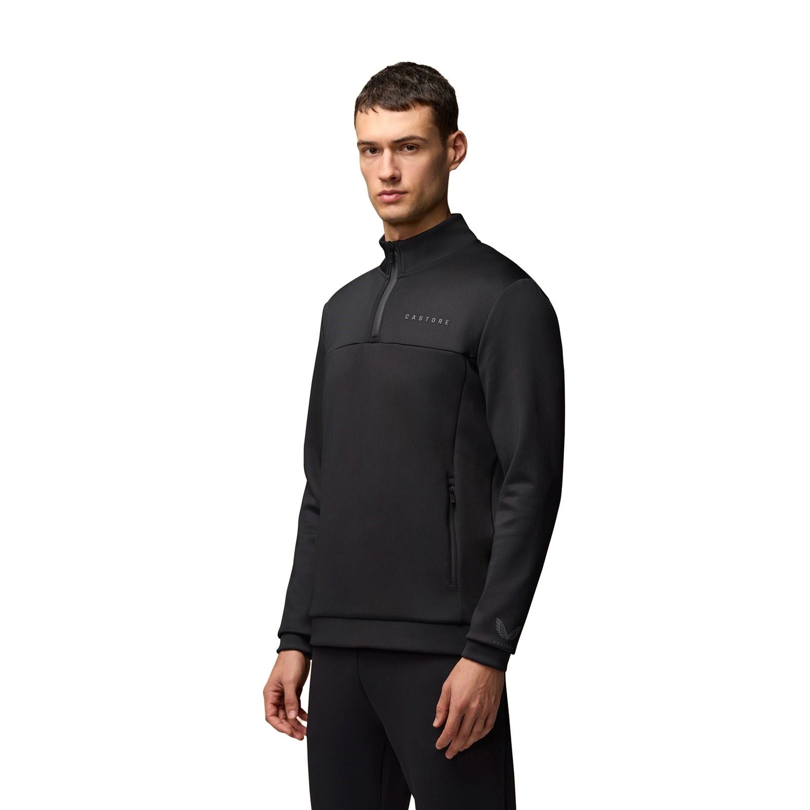 Castore Scuba 1/4 Zip Polyester Herren Schwarz Sweatshirt